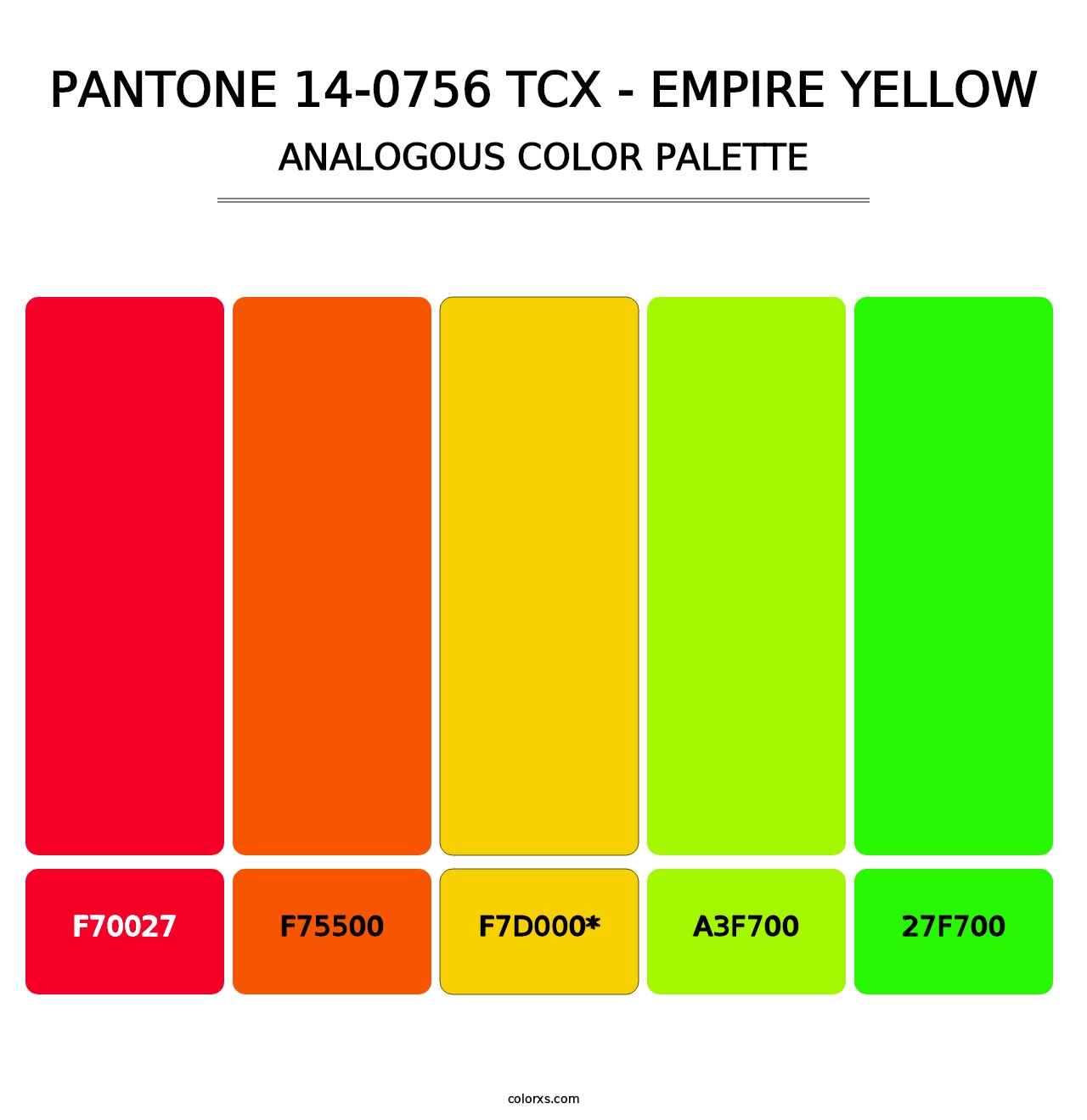 PANTONE 14-0756 TCX - Empire Yellow - Analogous Color Palette
