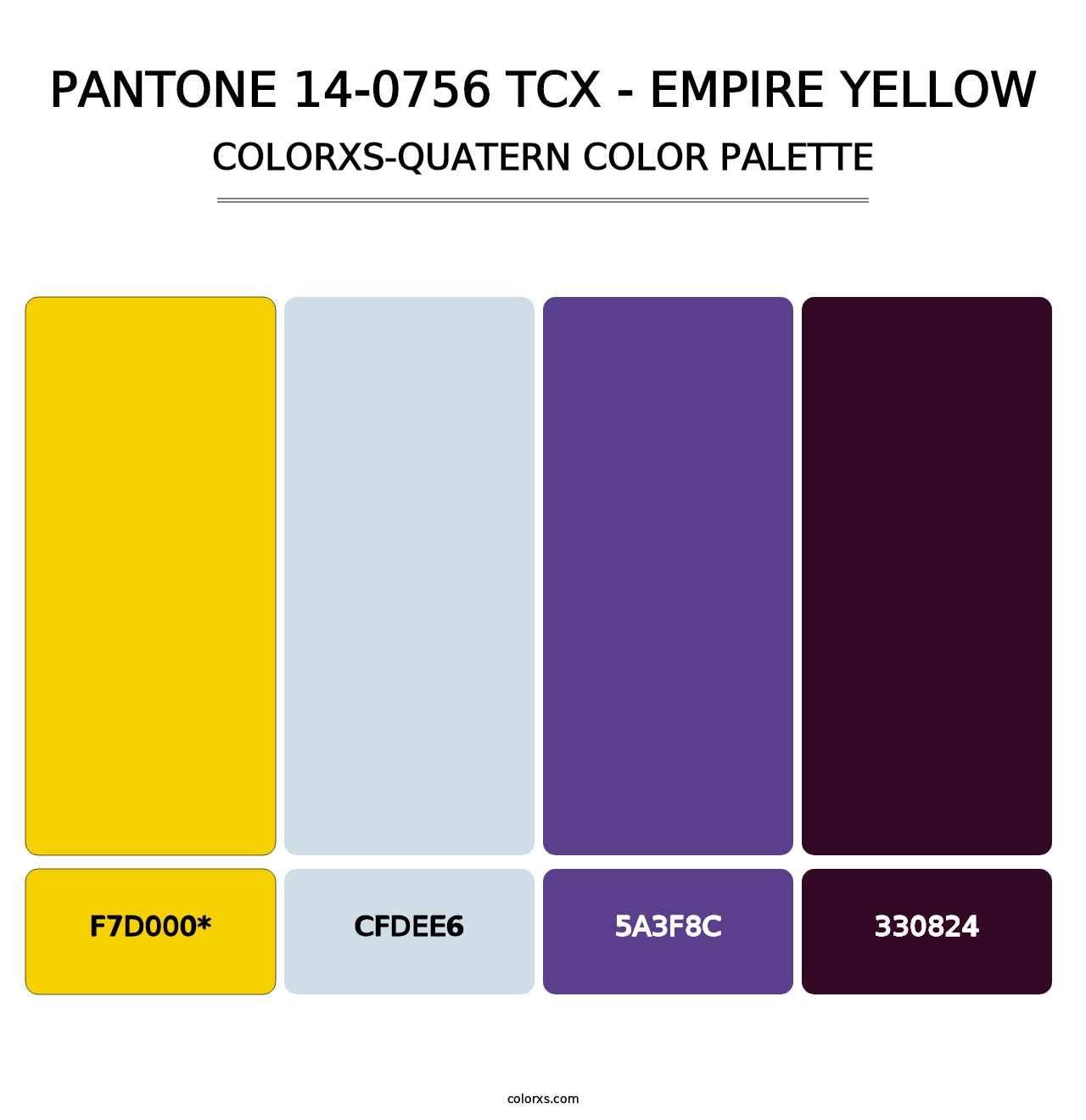 PANTONE 14-0756 TCX - Empire Yellow - Colorxs Quad Palette
