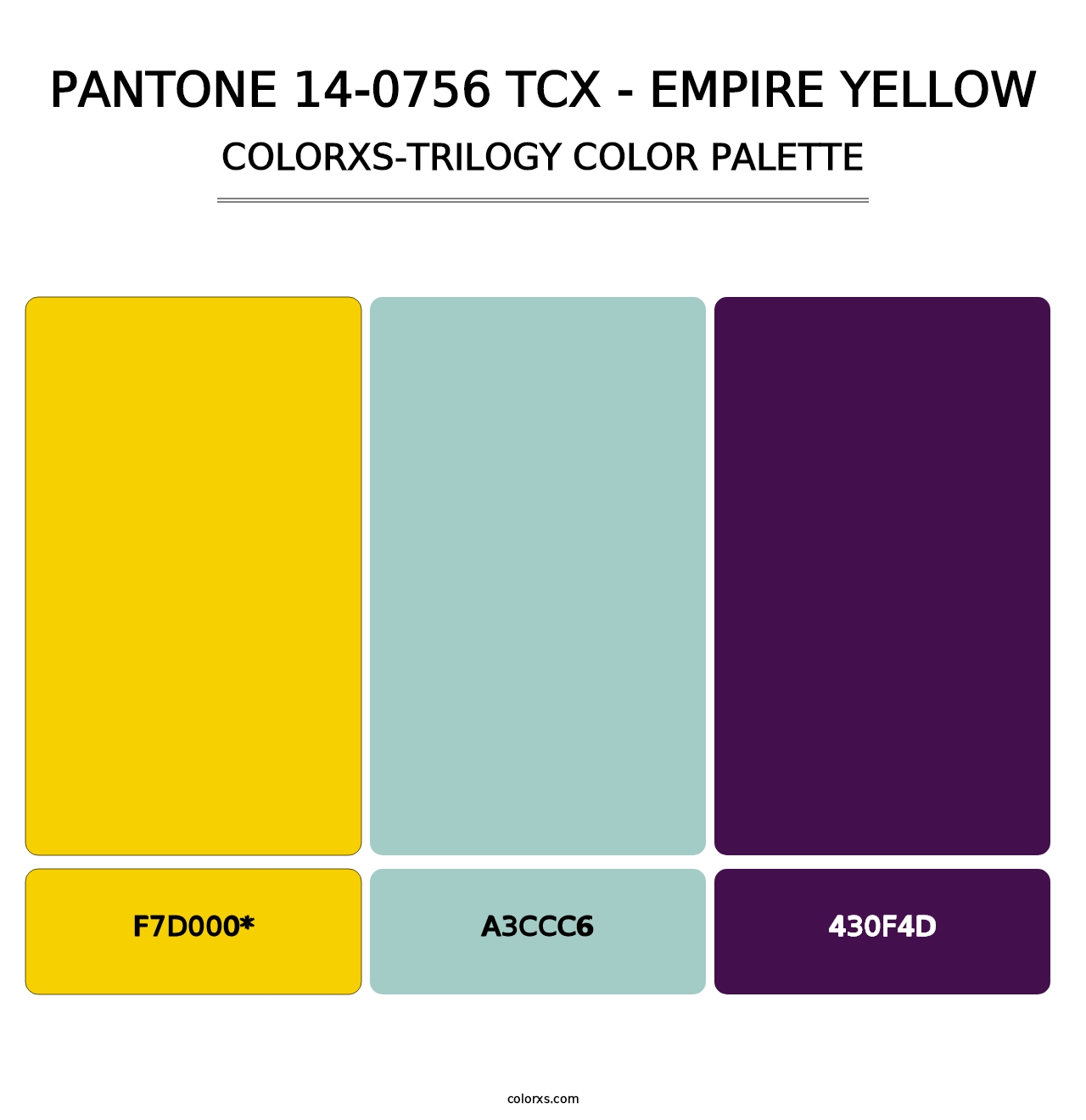 PANTONE 14-0756 TCX - Empire Yellow - Colorxs Trilogy Palette