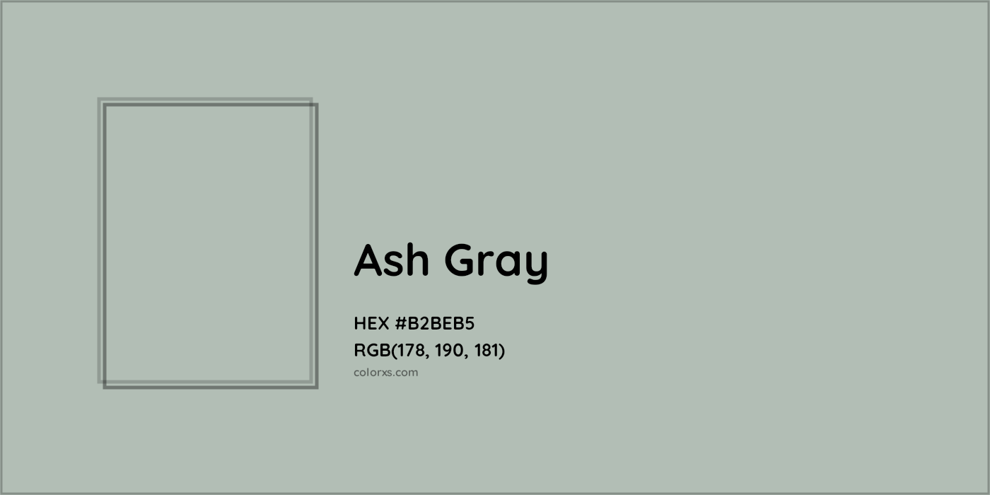 HEX #B2BEB5 Ash Gray Color - Color Code