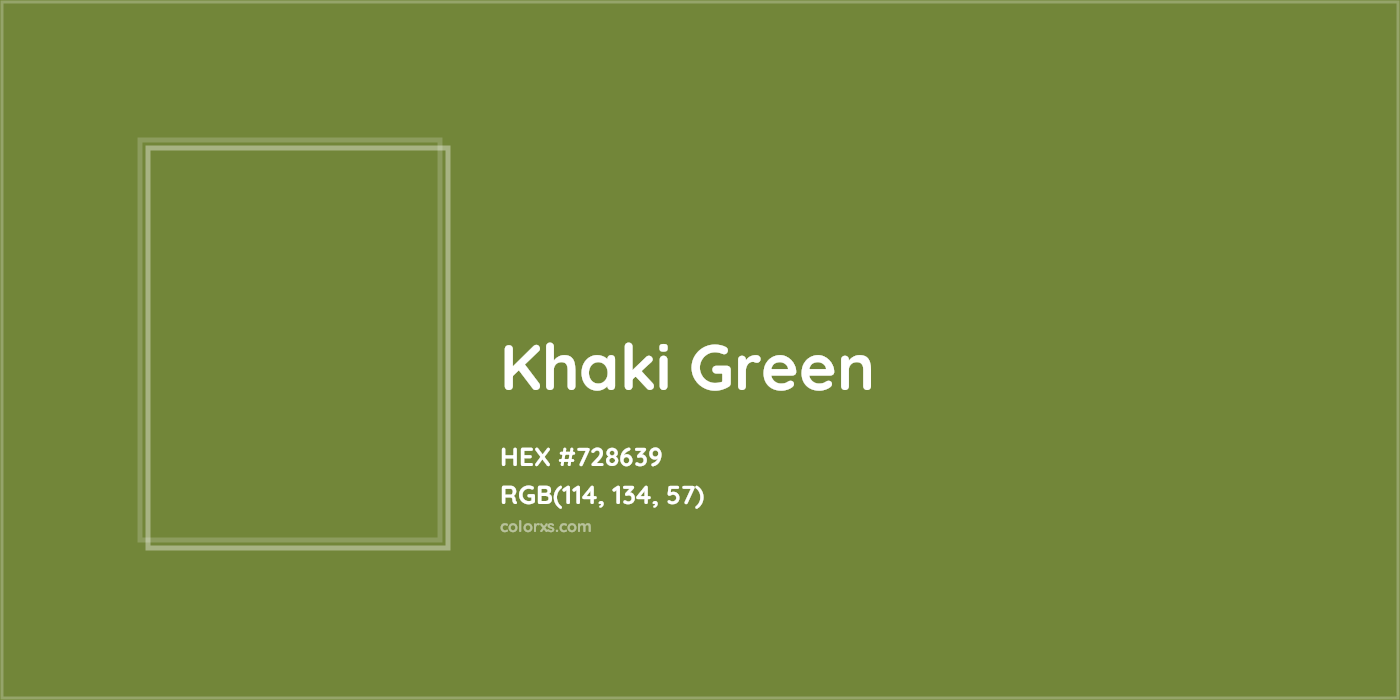HEX #728639 Khaki Green Color - Color Code
