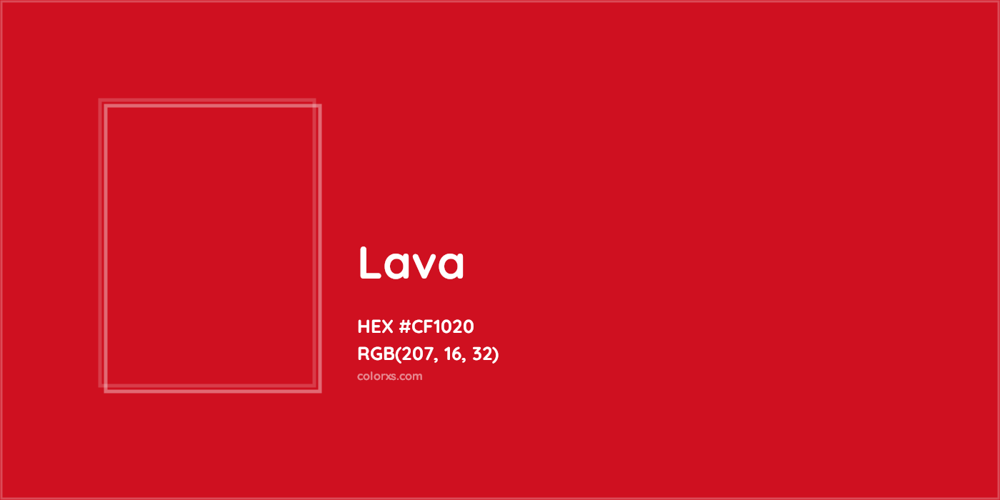 HEX #CF1020 Lava Color - Color Code