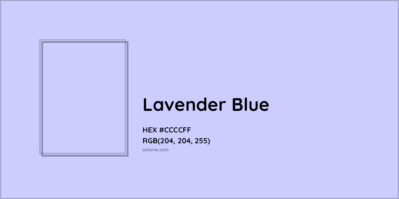 HEX #CCCCFF Lavender Blue Color - Color Code
