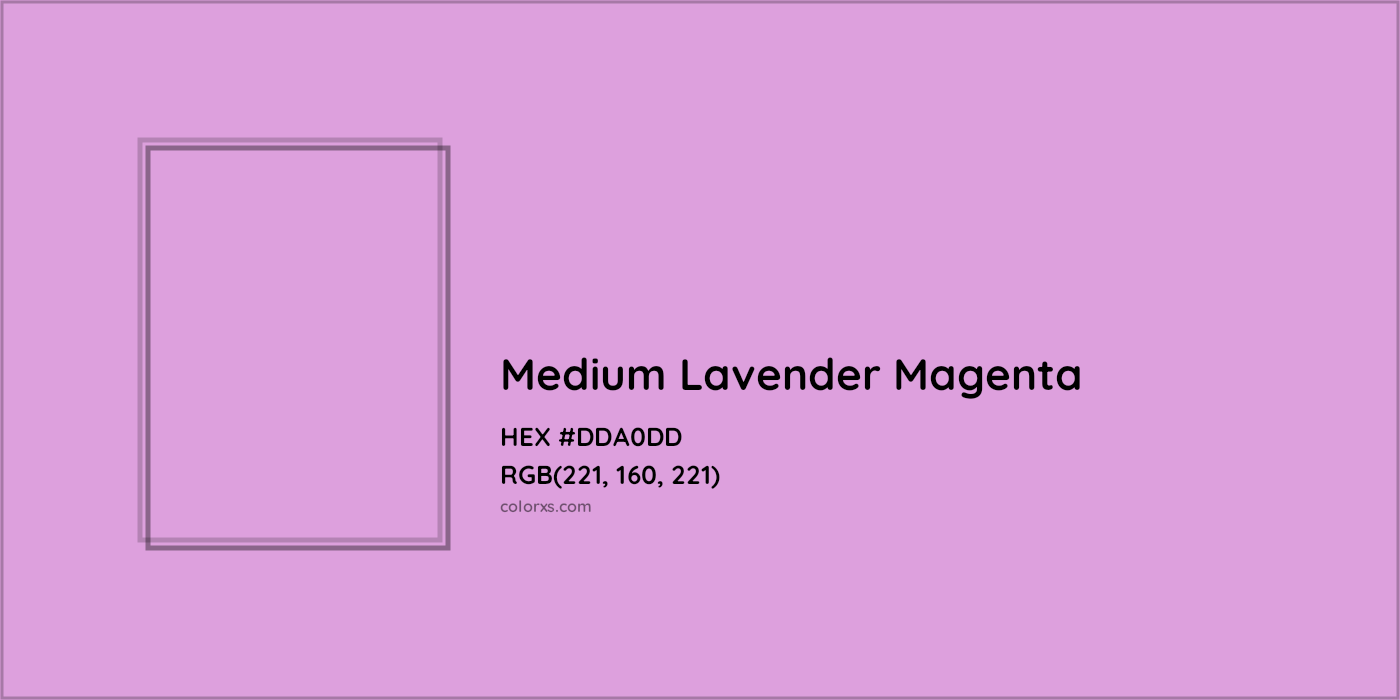 HEX #DDA0DD Medium Lavender Magenta Color - Color Code