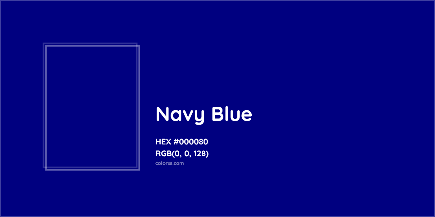 HEX #000080 Navy Blue Color - Color Code