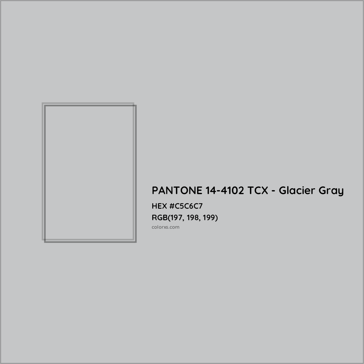 HEX #C5C6C7 PANTONE 14-4102 TCX - Glacier Gray CMS Pantone TCX - Color Code