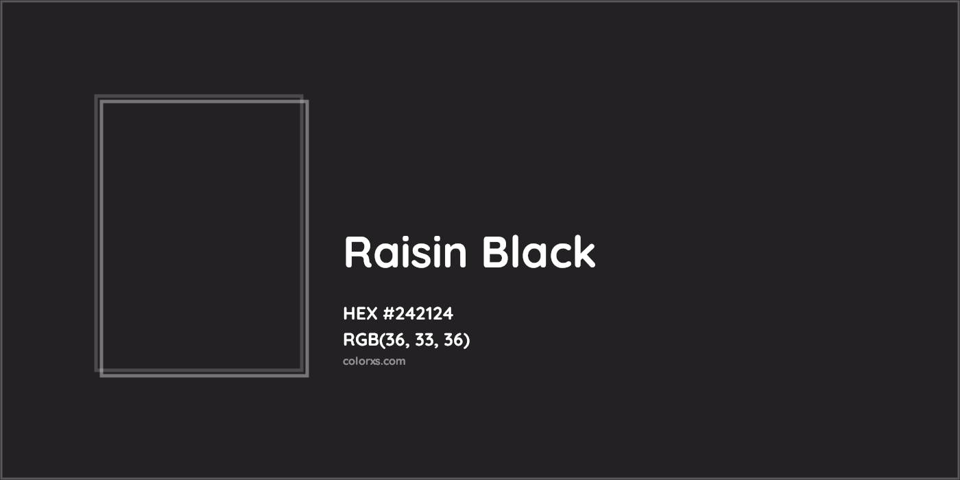 HEX #242124 Raisin Black Color - Color Code