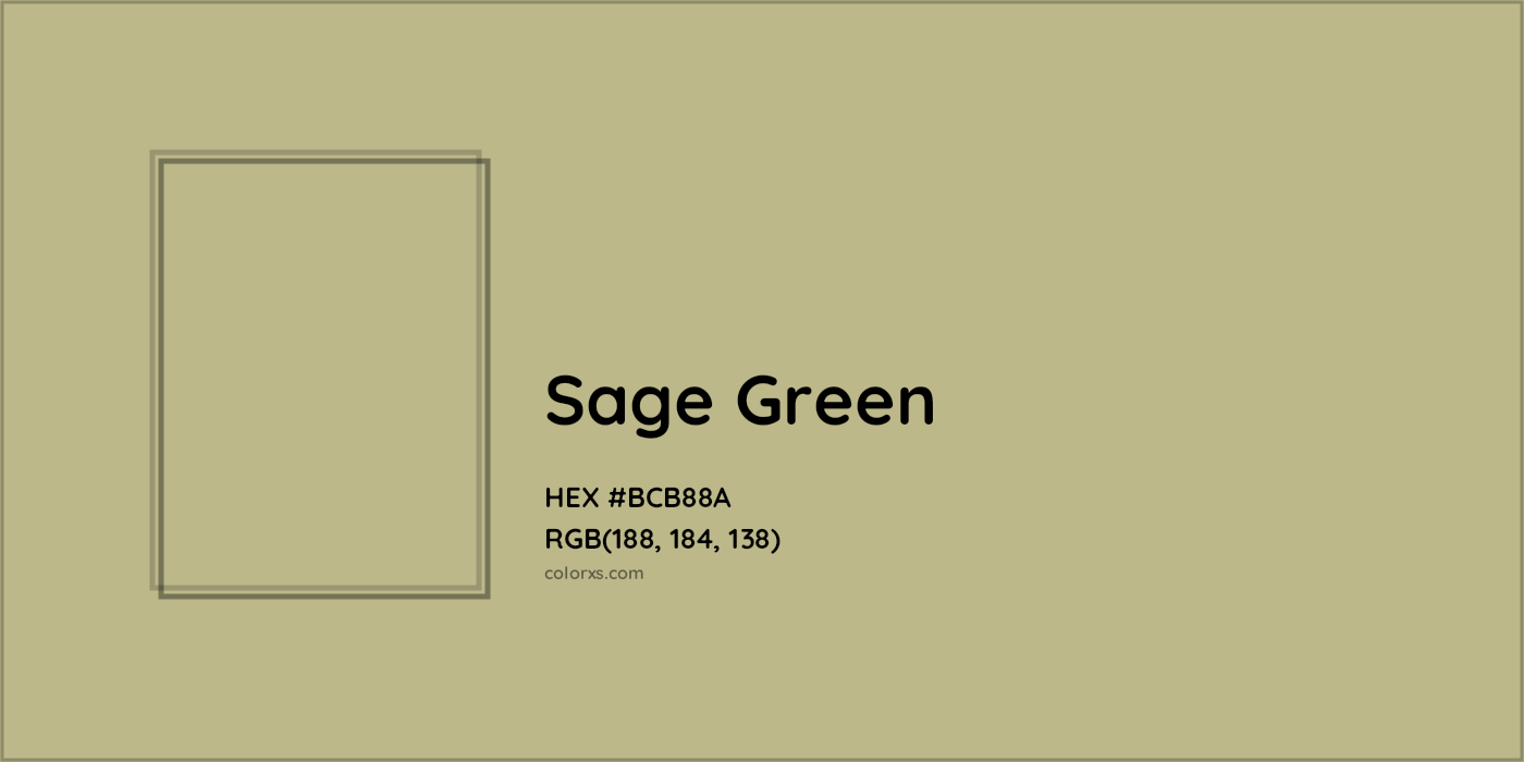 HEX #BCB88A Sage Green Color - Color Code