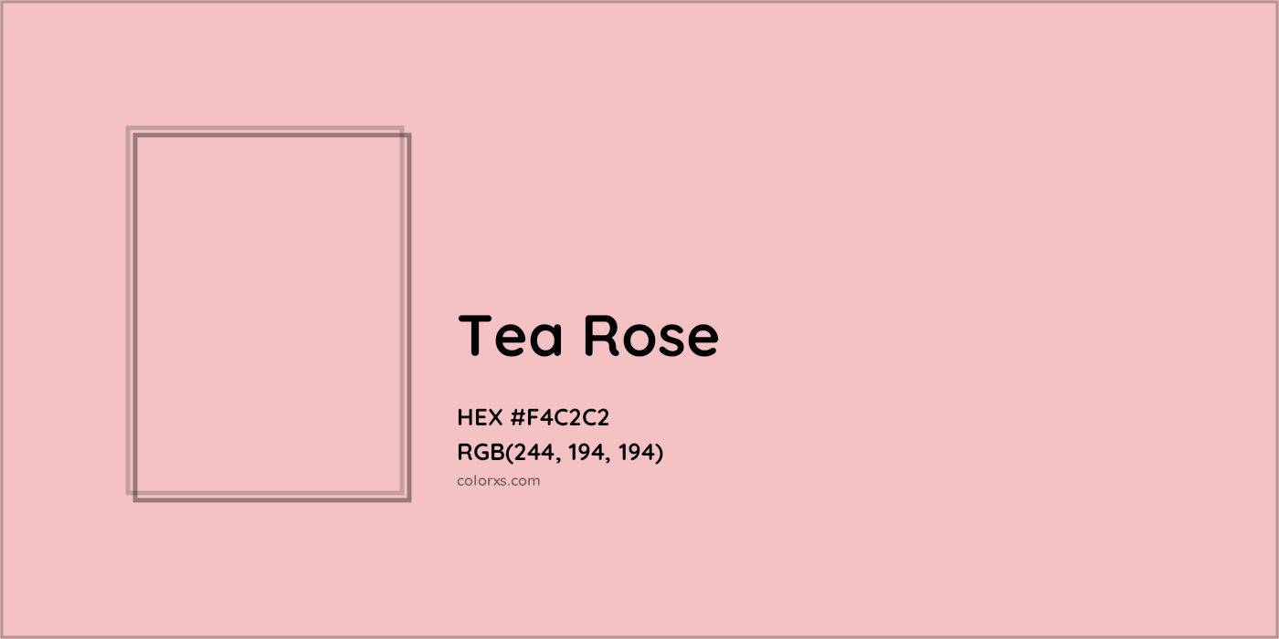 HEX #F4C2C2 Tea Rose Color - Color Code
