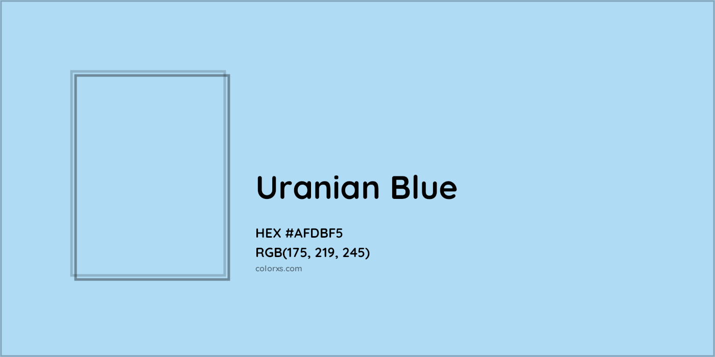 HEX #AFDBF5 Uranian Blue Color - Color Code