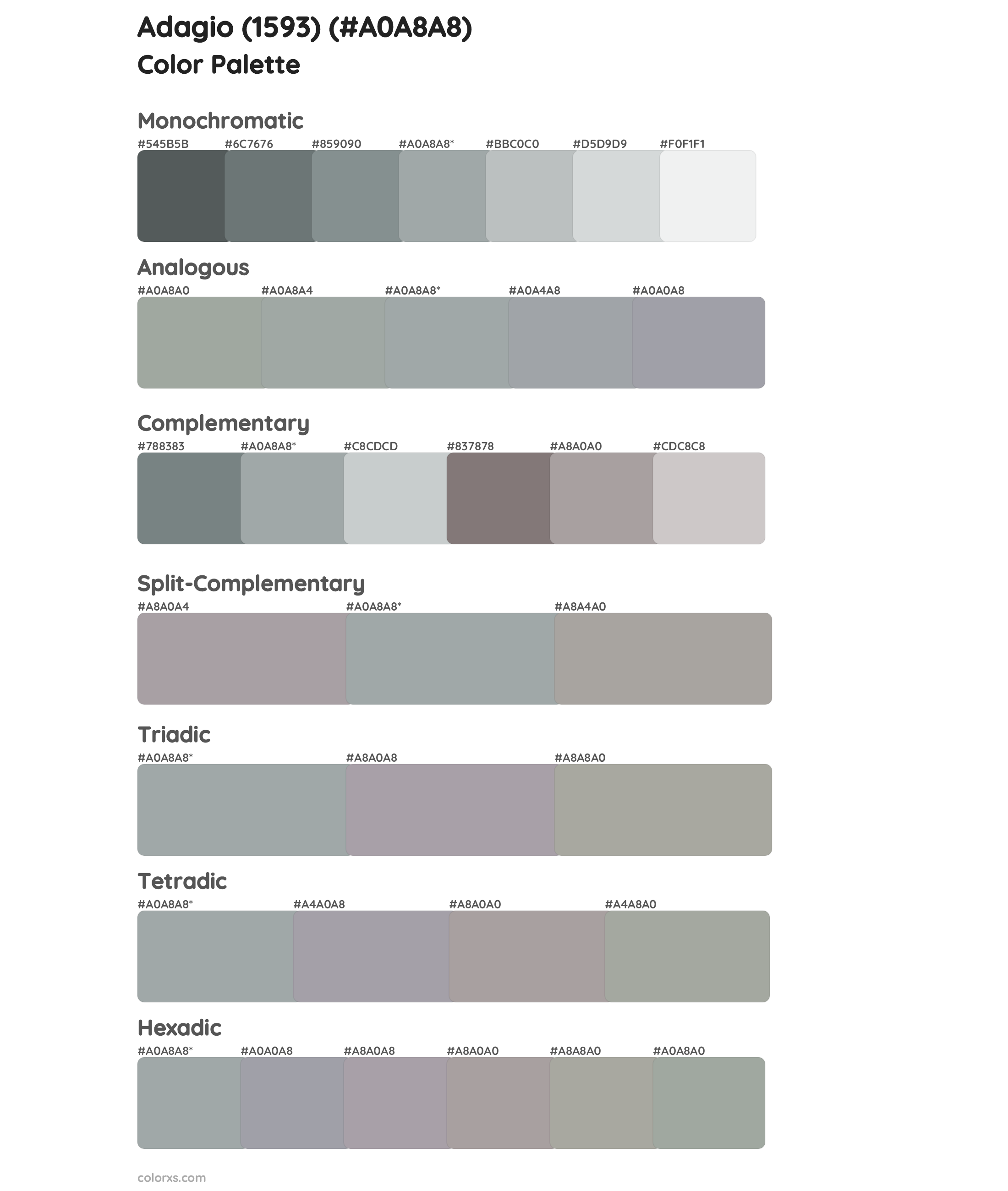 Adagio (1593) Color Scheme Palettes