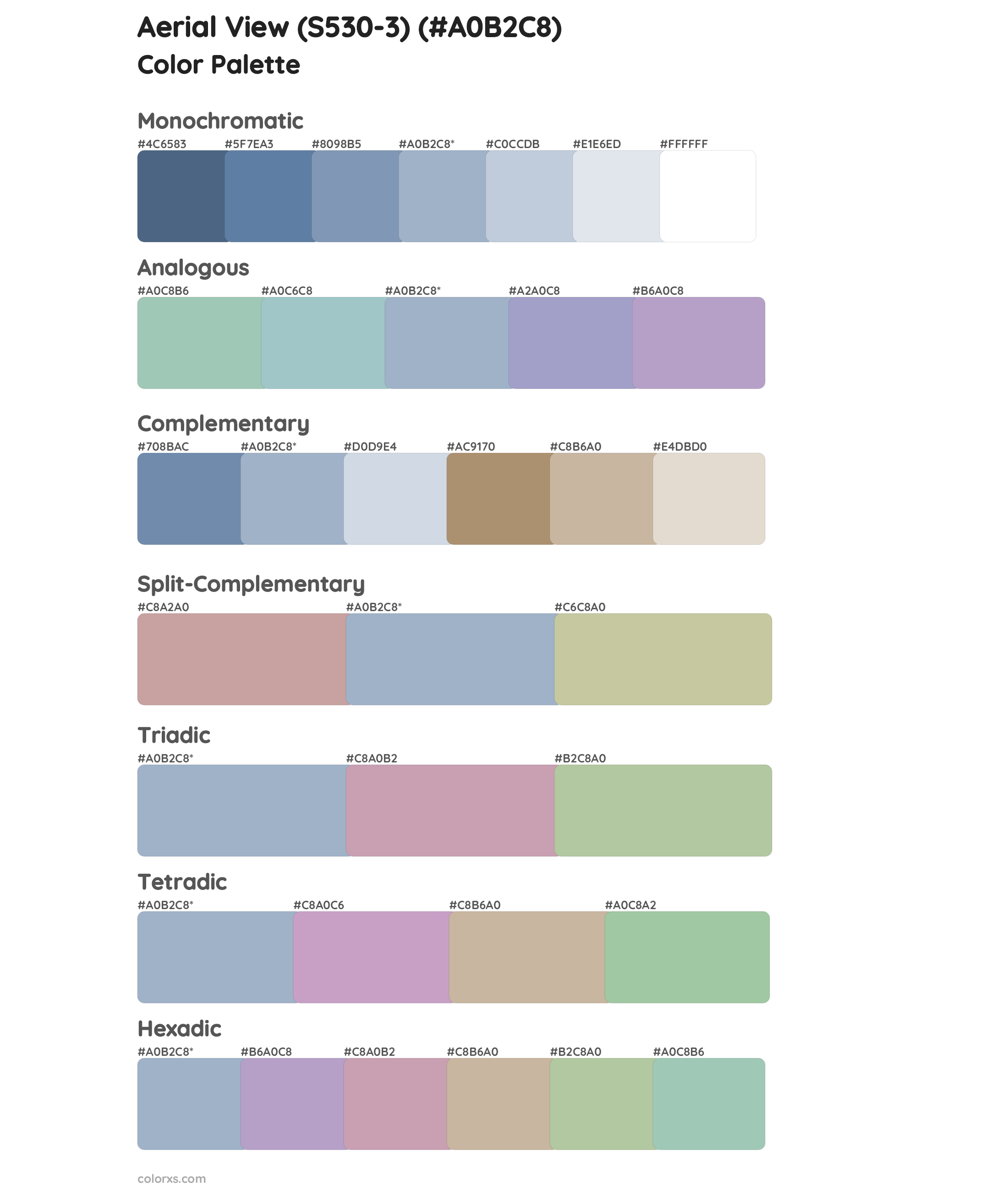 Aerial View (S530-3) Color Scheme Palettes