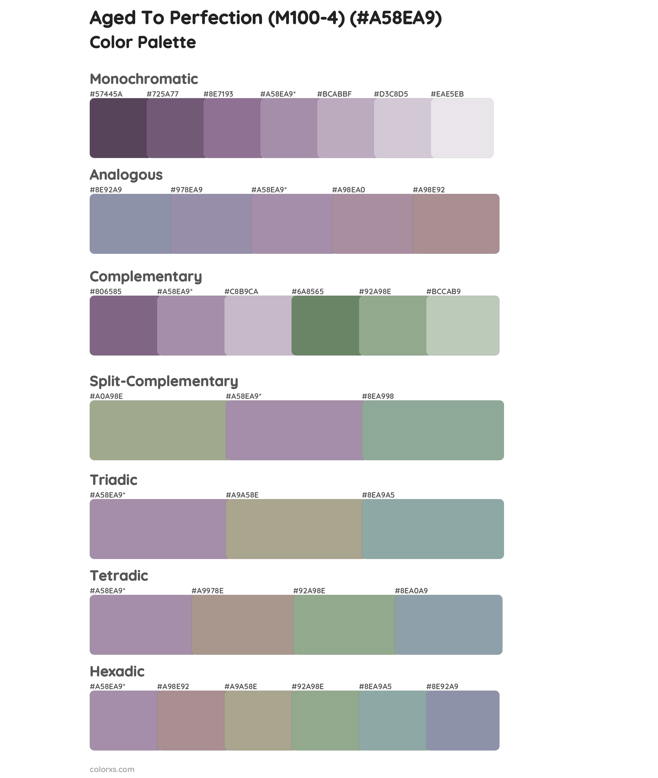 Aged To Perfection (M100-4) Color Scheme Palettes