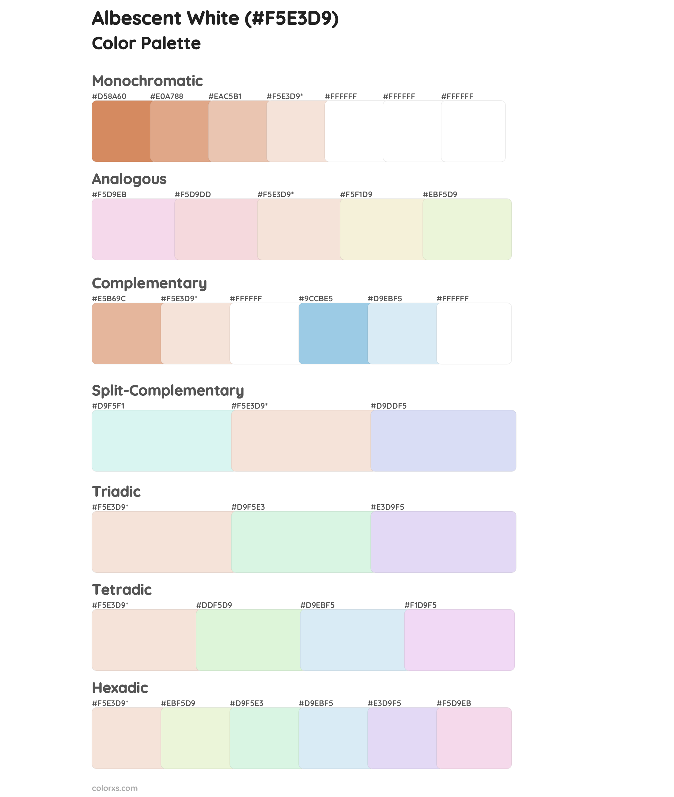 Albescent White Color Scheme Palettes