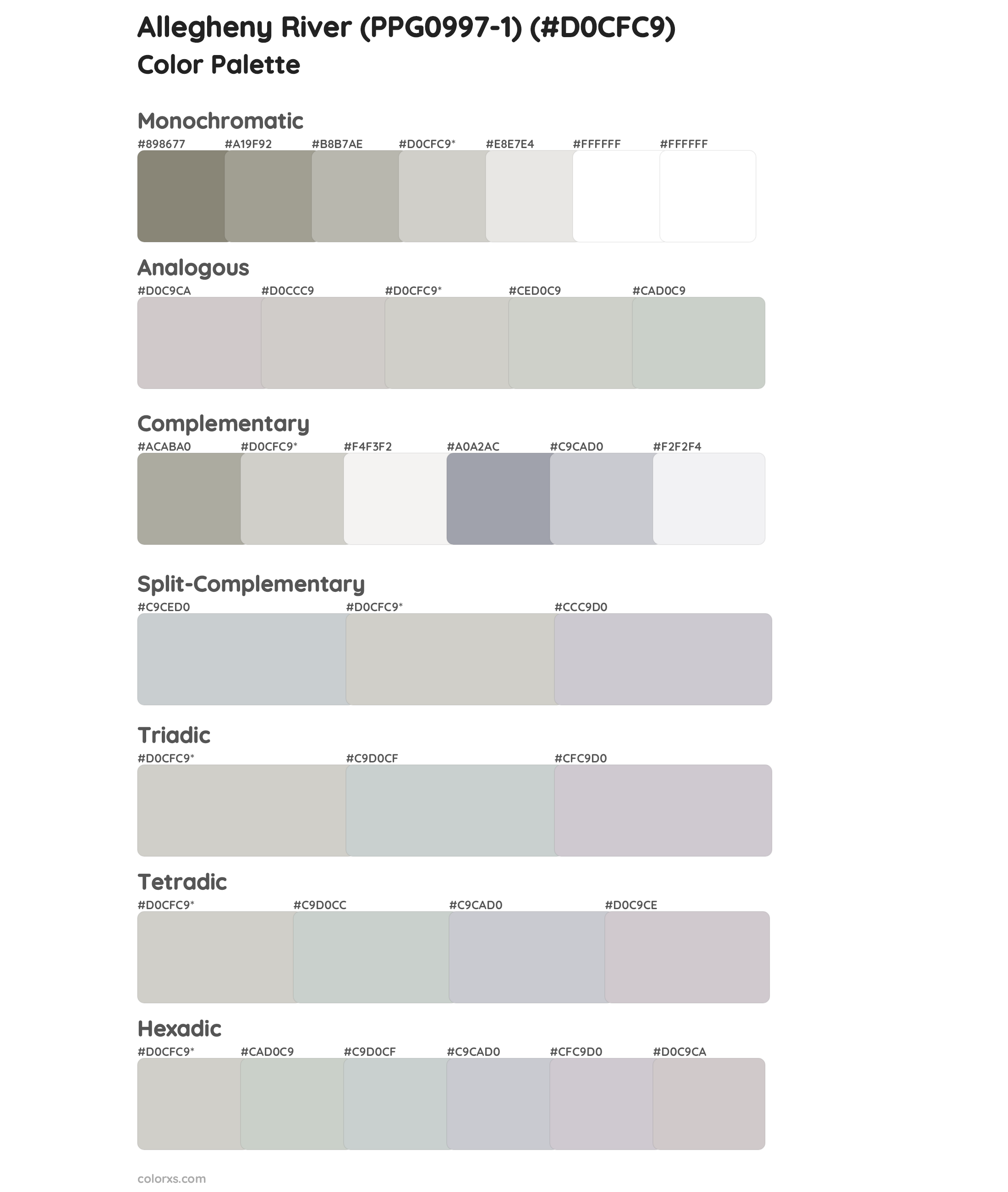 Allegheny River (PPG0997-1) Color Scheme Palettes