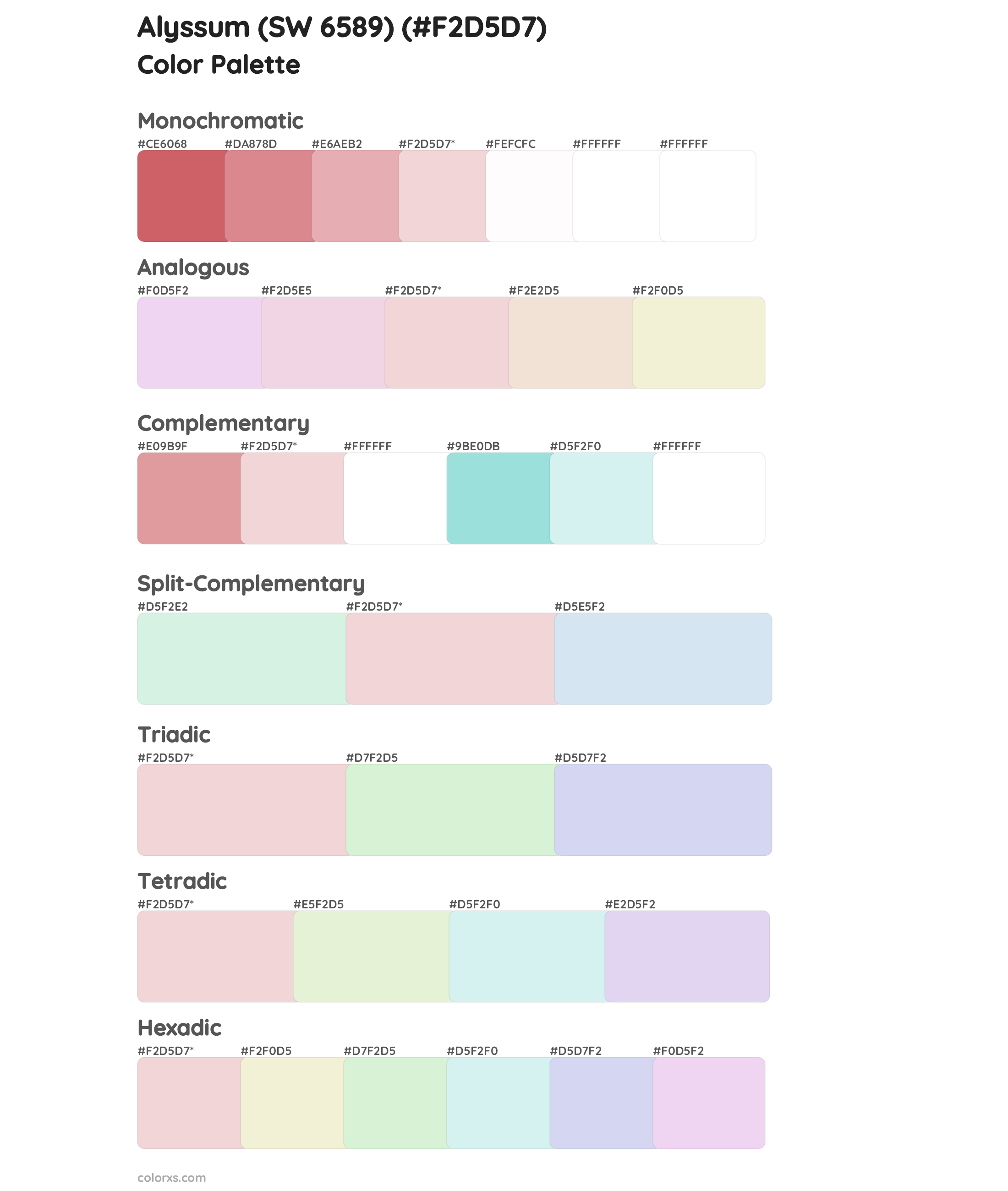 Alyssum (SW 6589) Color Scheme Palettes