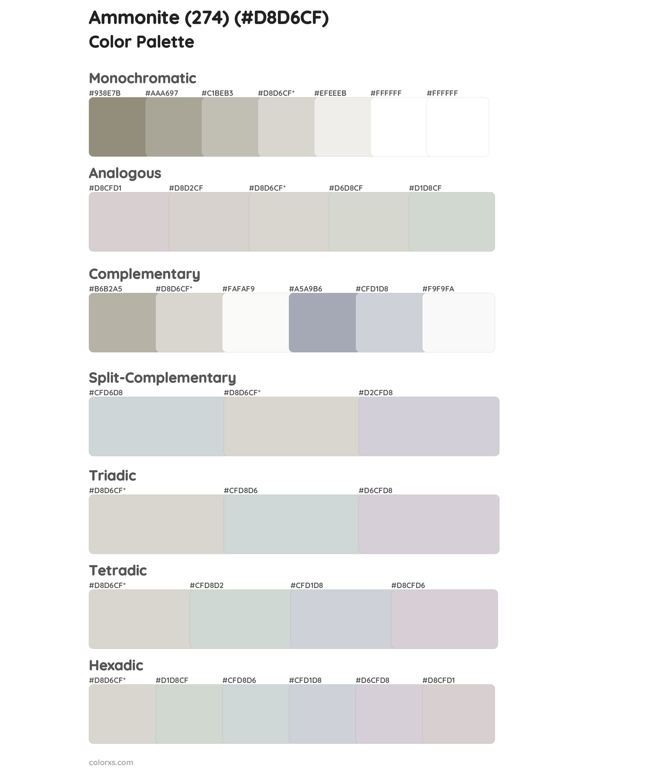 Ammonite (274) Color Scheme Palettes