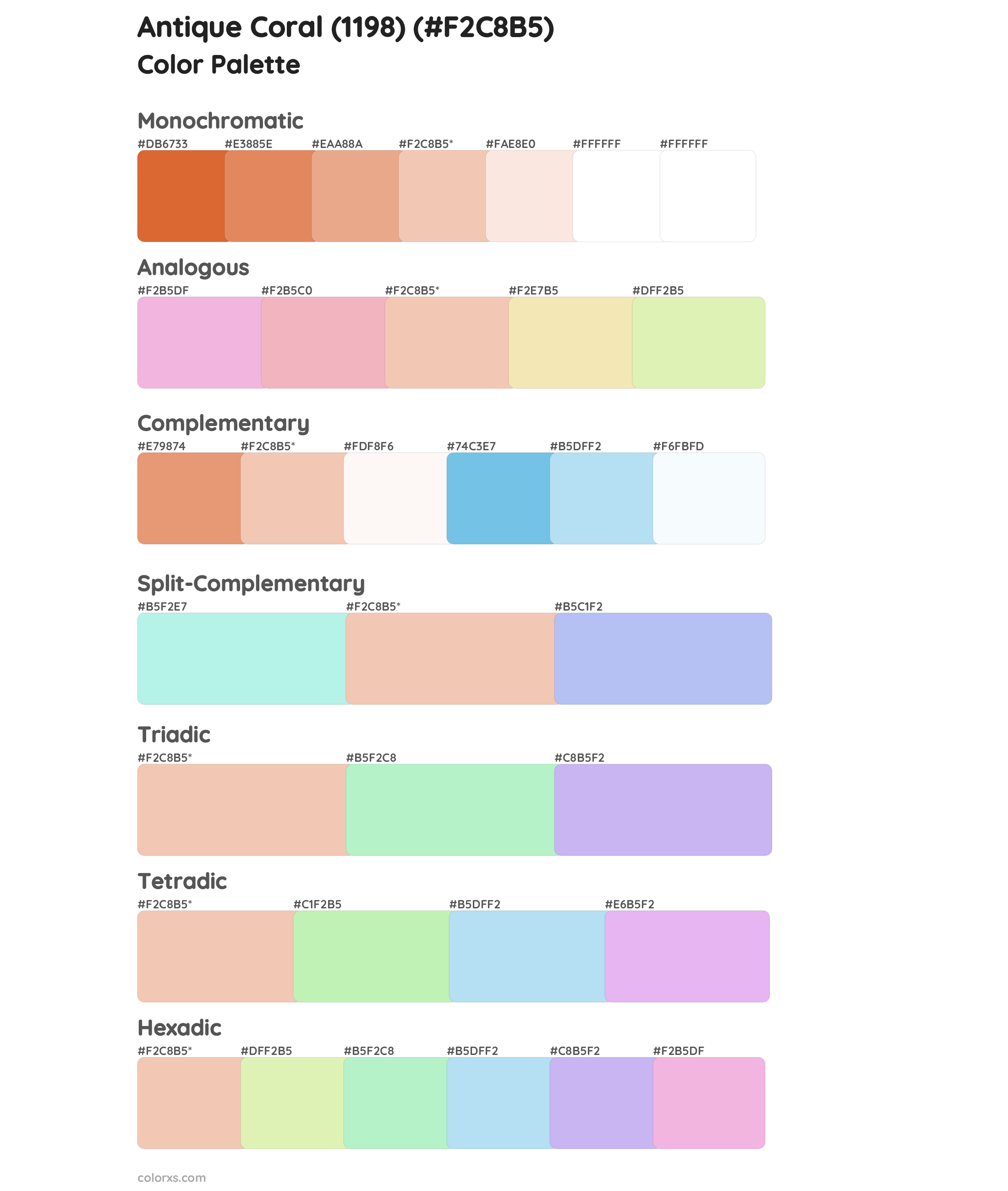 Antique Coral (1198) Color Scheme Palettes