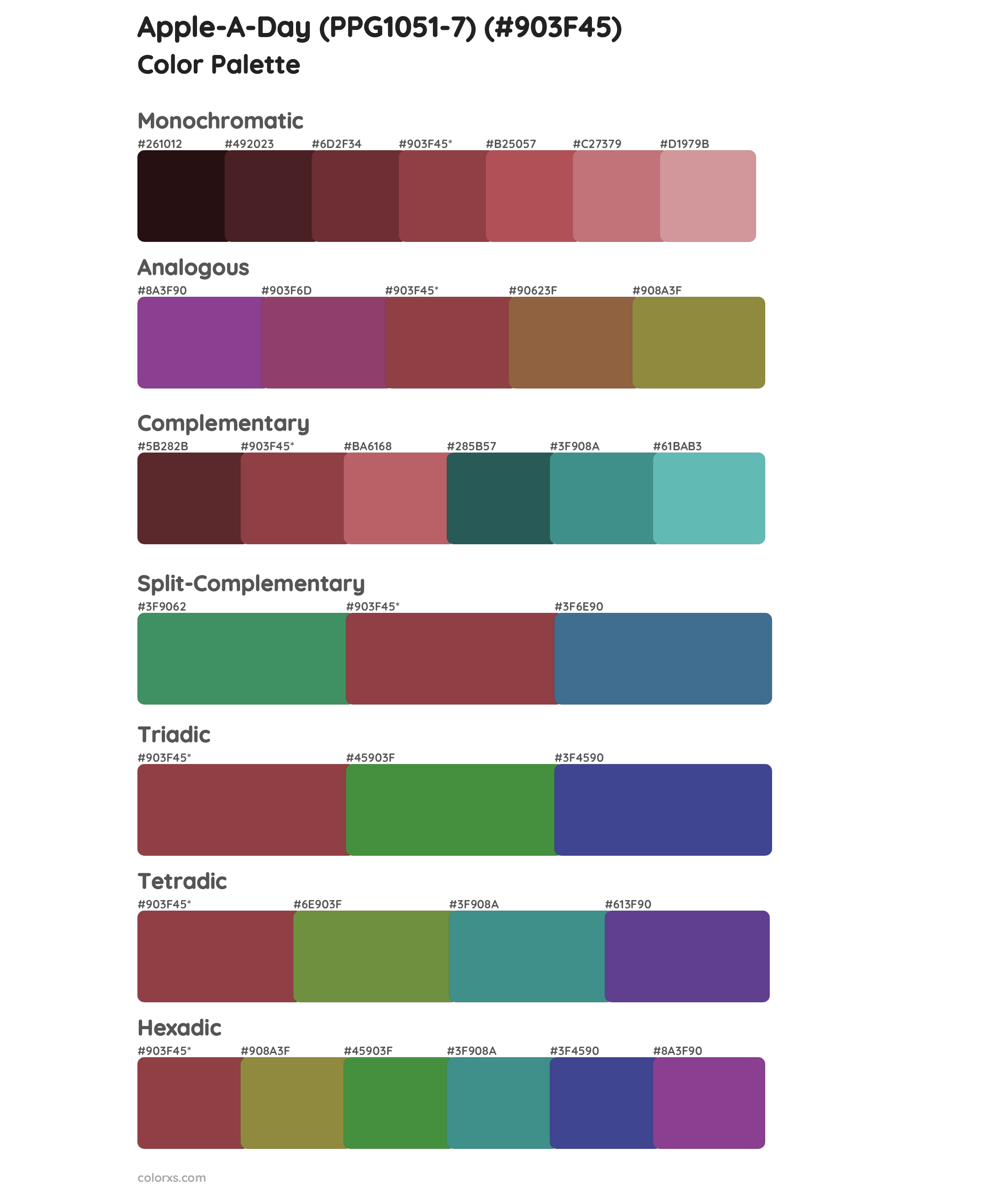 Apple-A-Day (PPG1051-7) Color Scheme Palettes