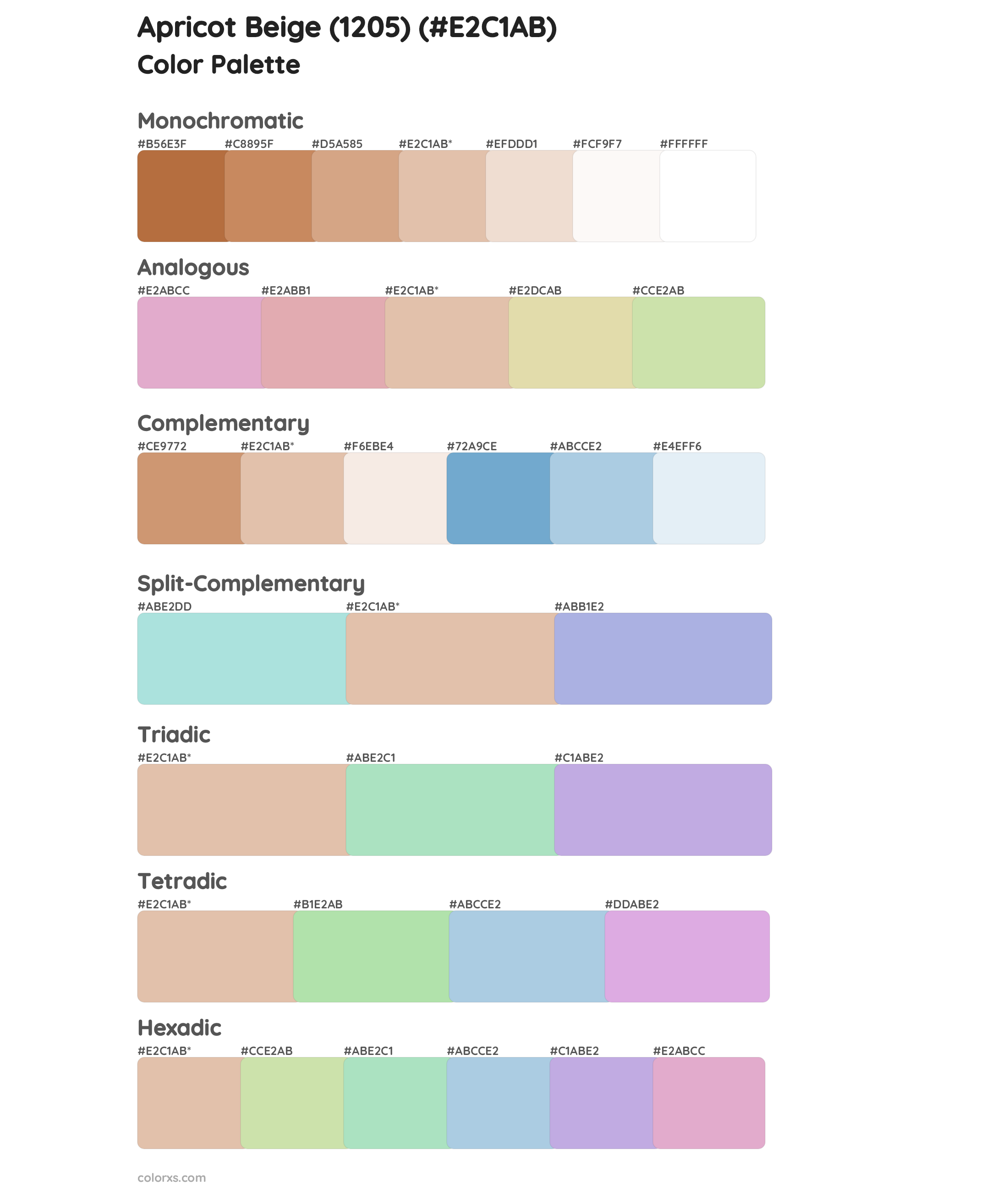 Apricot Beige (1205) Color Scheme Palettes