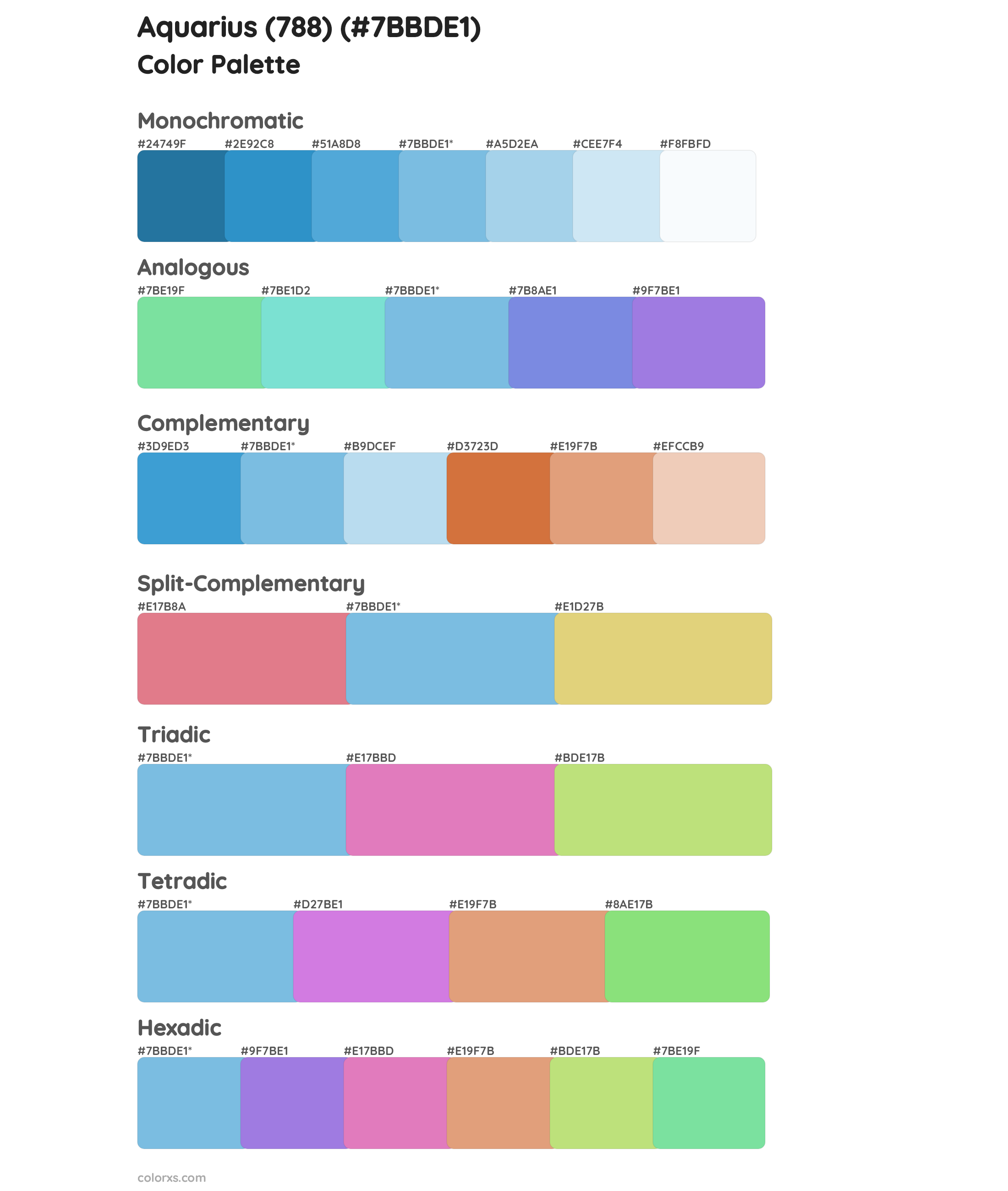 Aquarius (788) Color Scheme Palettes