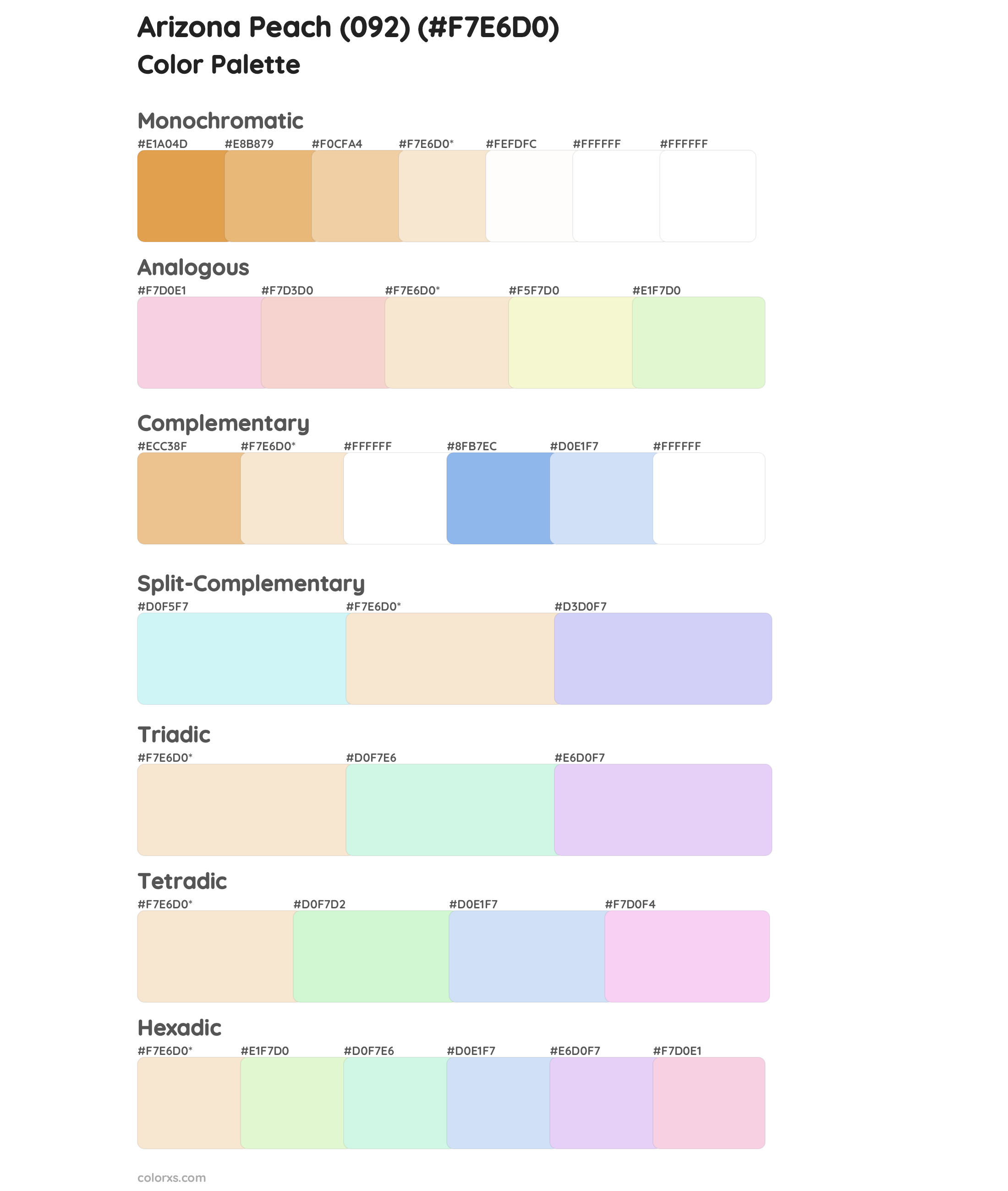 Arizona Peach (092) Color Scheme Palettes