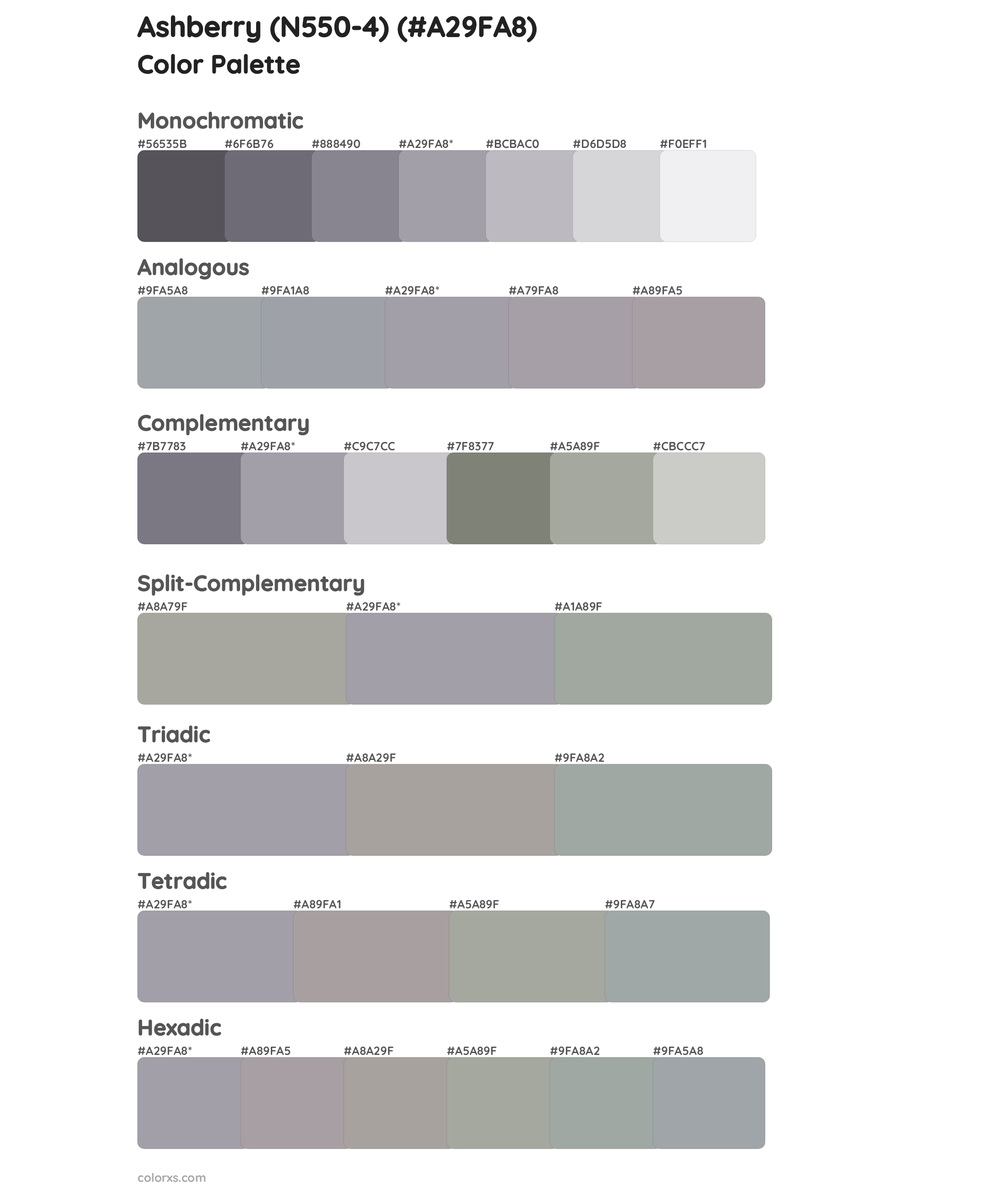 Ashberry (N550-4) Color Scheme Palettes