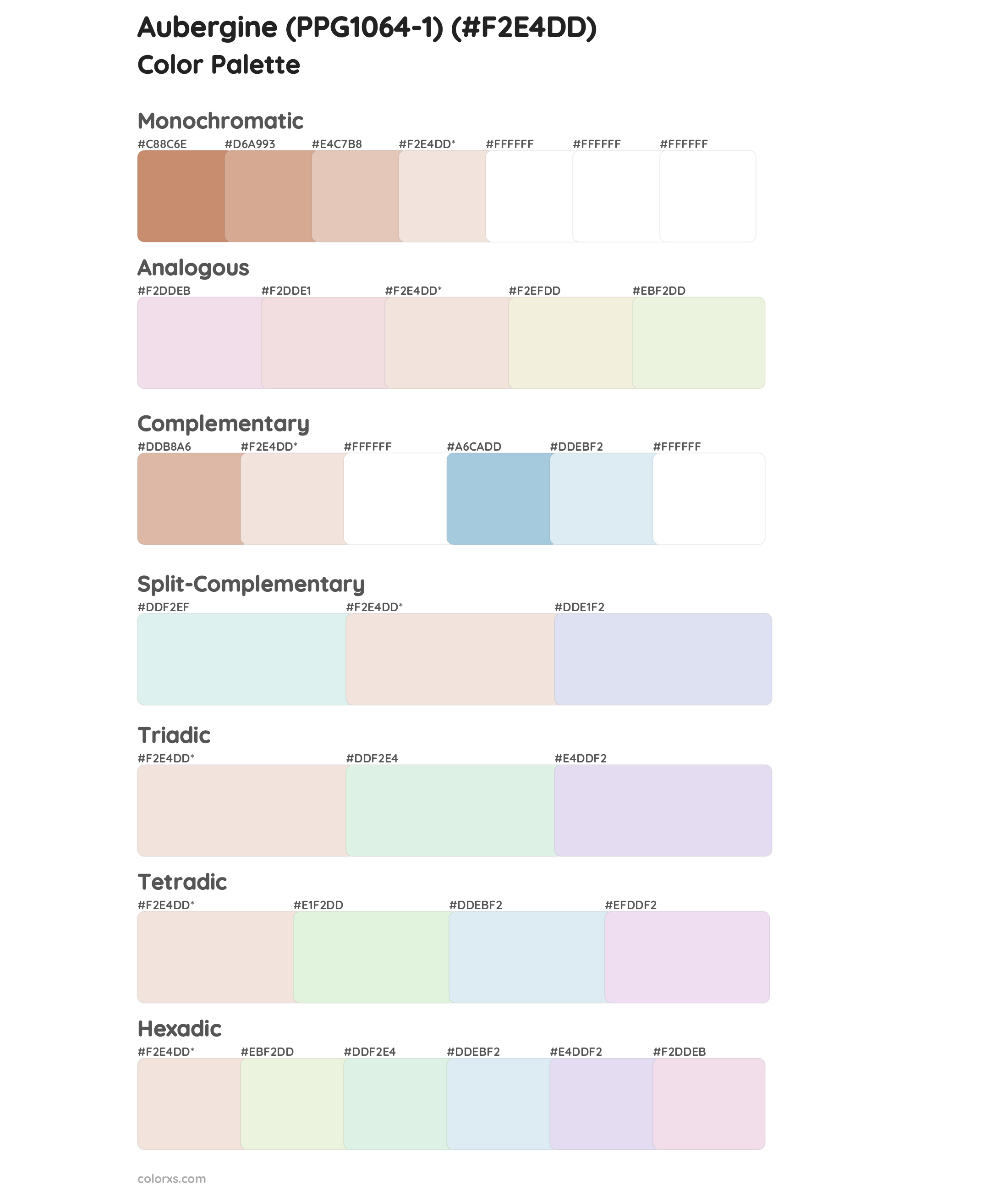 Aubergine (PPG1064-1) Color Scheme Palettes