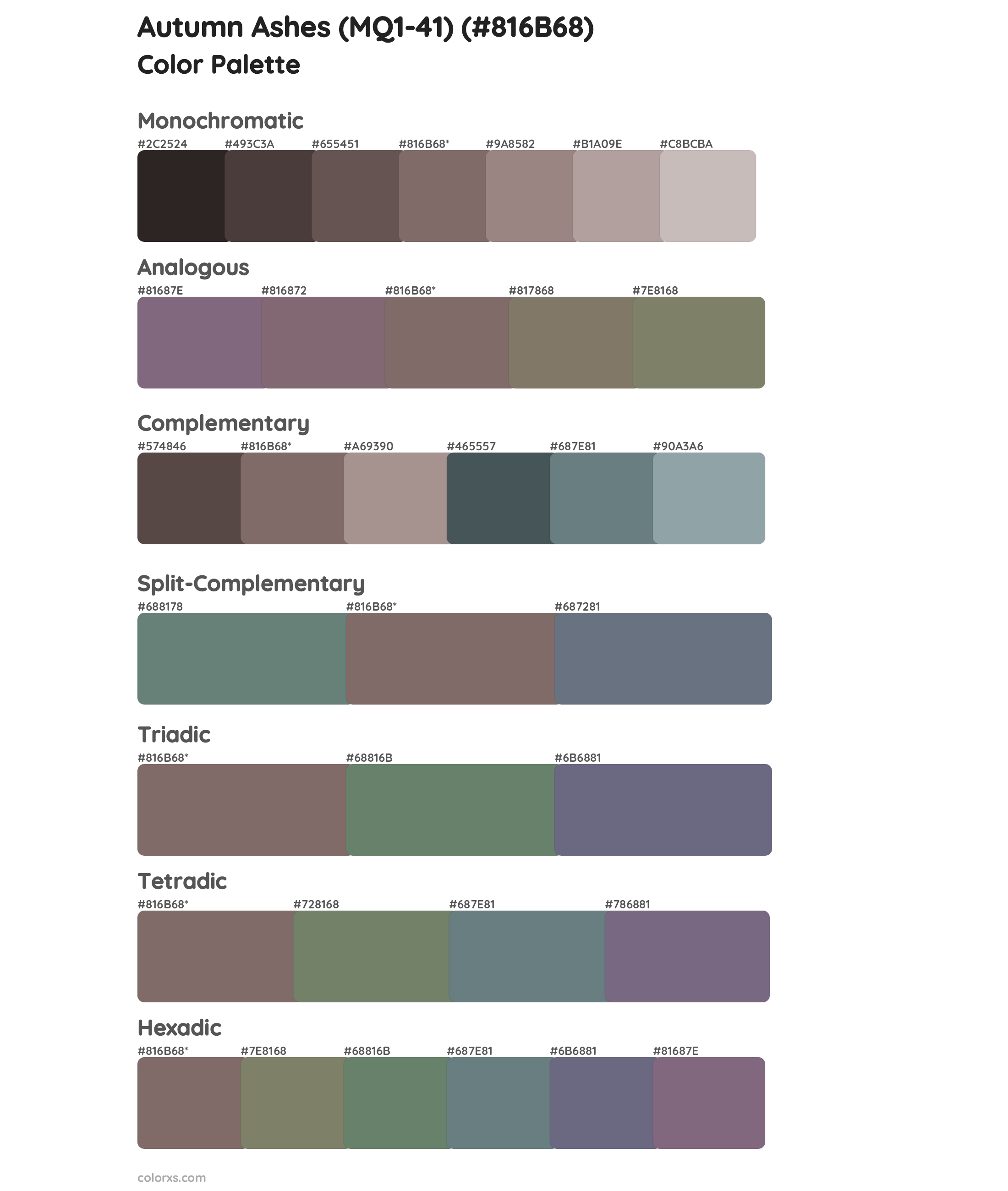 Autumn Ashes (MQ1-41) Color Scheme Palettes