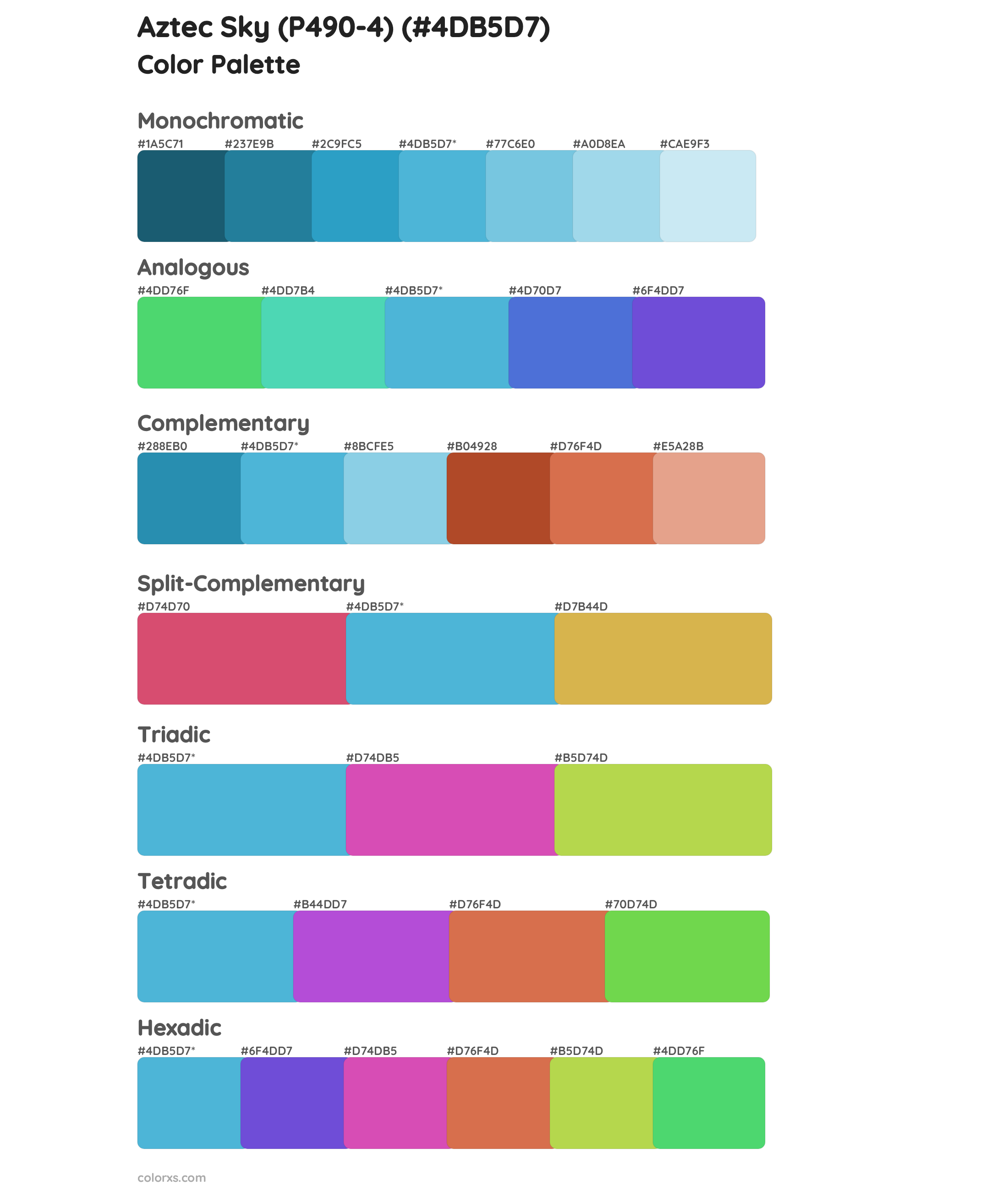 Aztec Sky (P490-4) Color Scheme Palettes