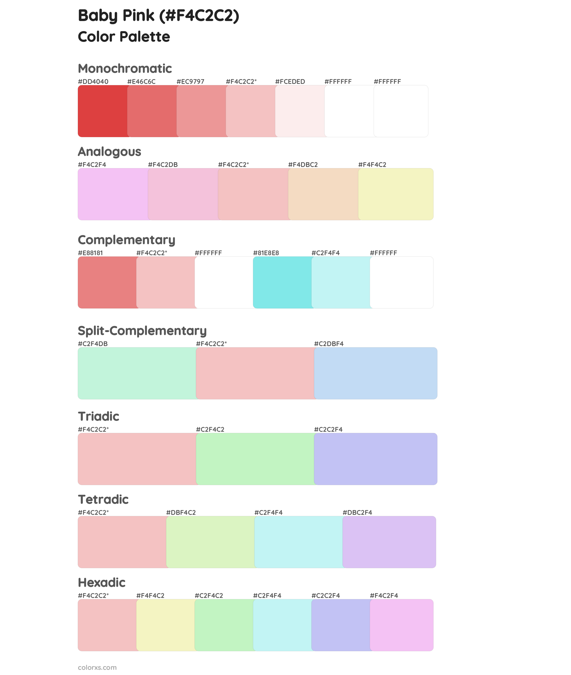 Baby Pink Color Palettes And Color Scheme Combinations Colorxs