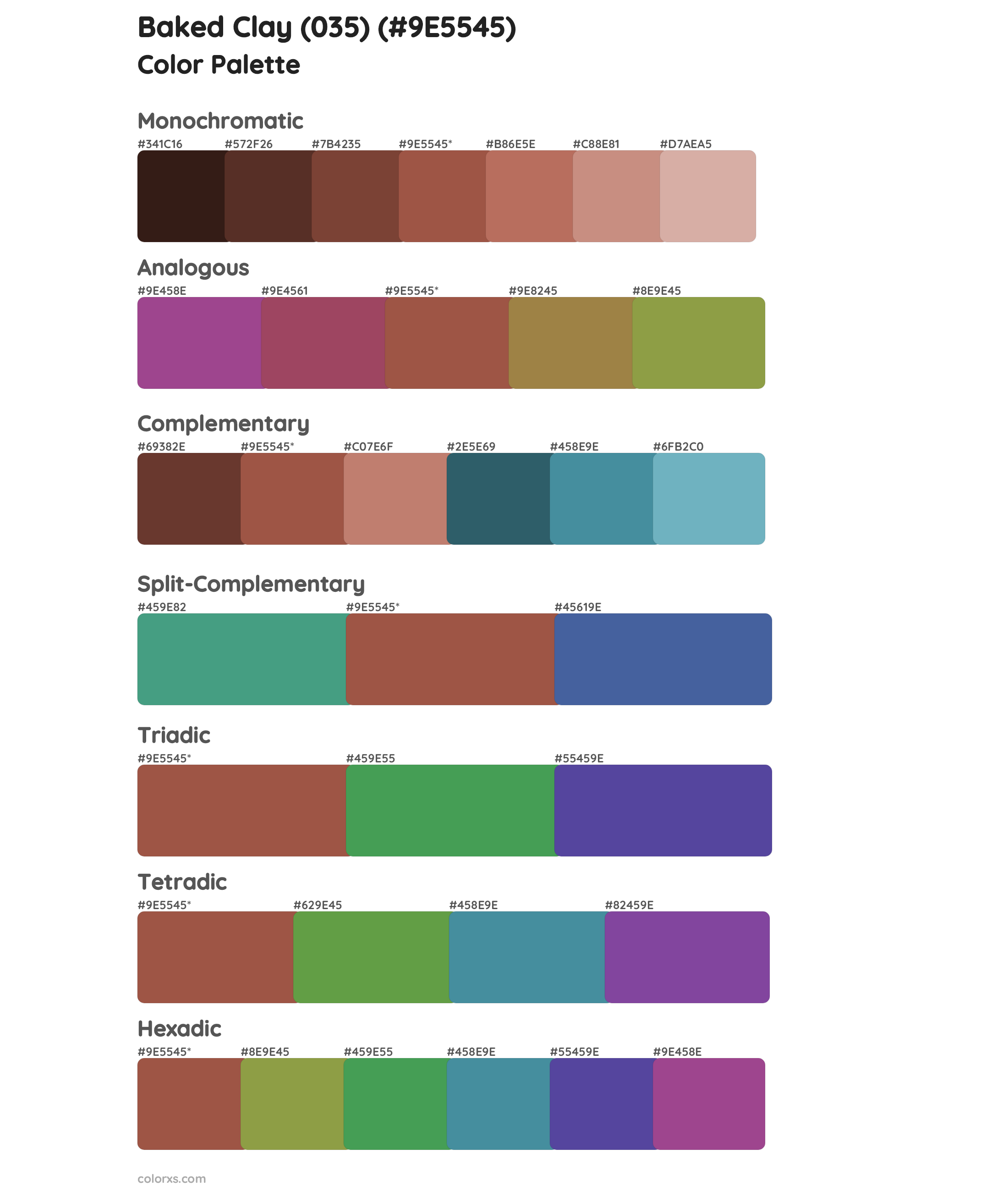 Baked Clay (035) Color Scheme Palettes