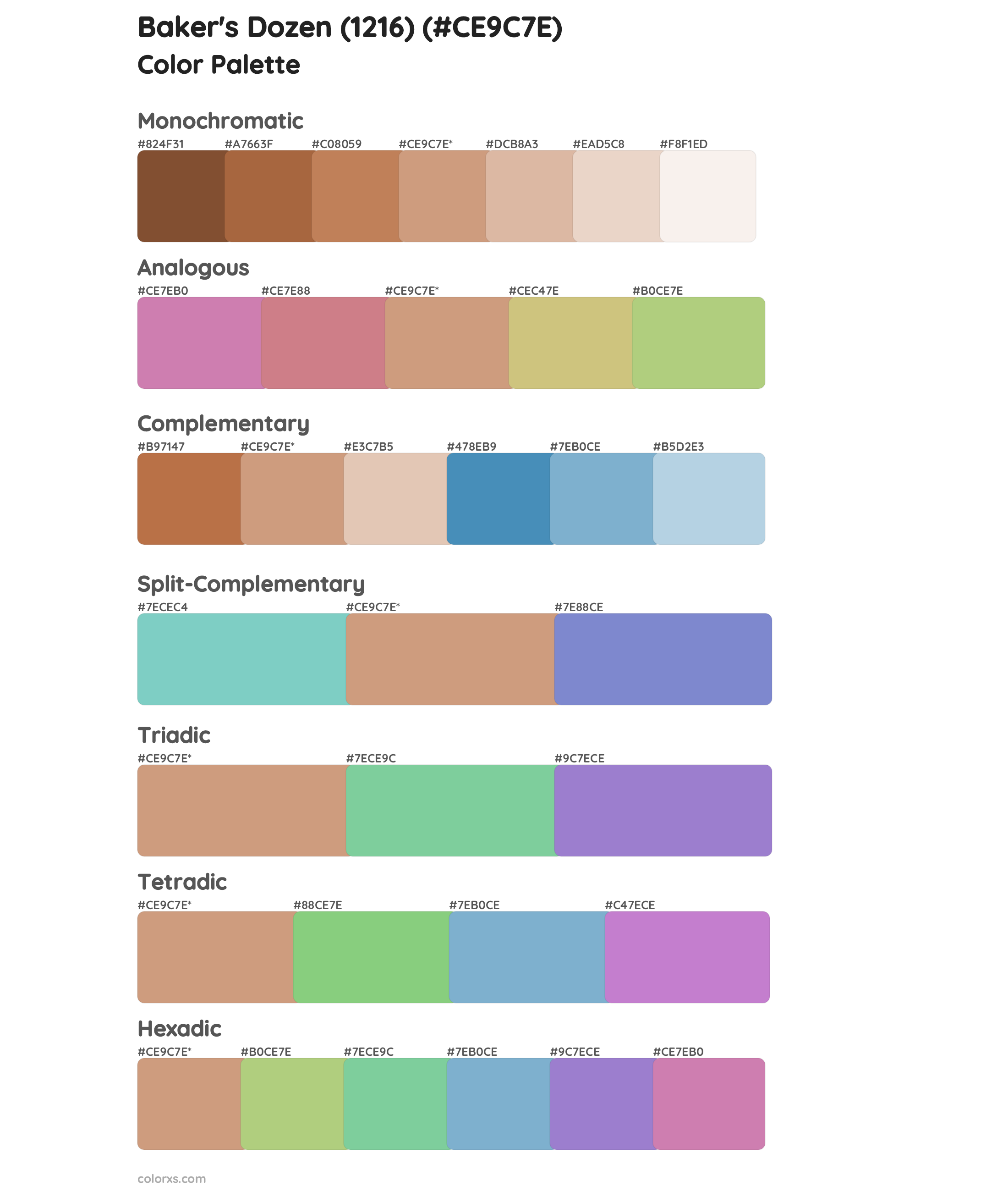 Baker's Dozen (1216) Color Scheme Palettes