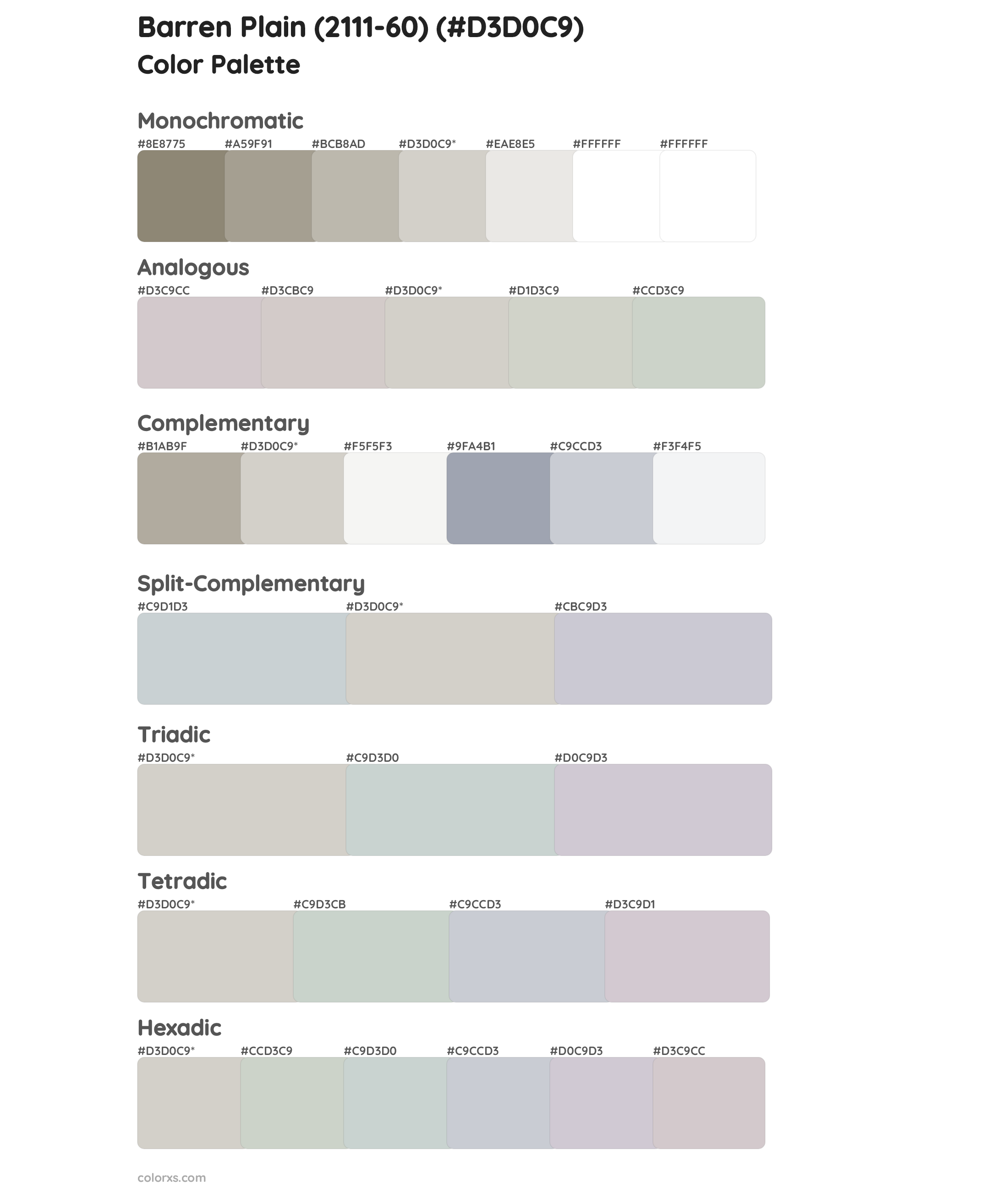 Barren Plain (2111-60) Color Scheme Palettes