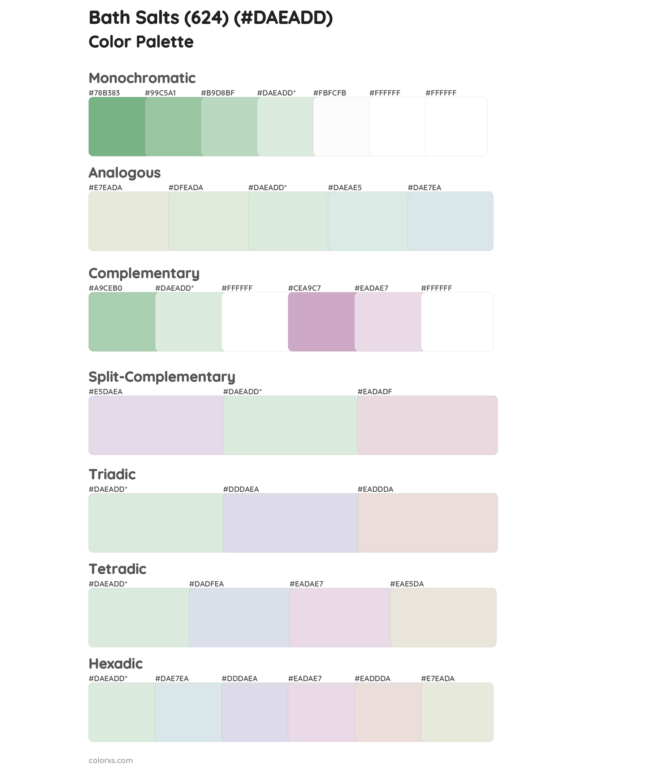 Bath Salts (624) Color Scheme Palettes