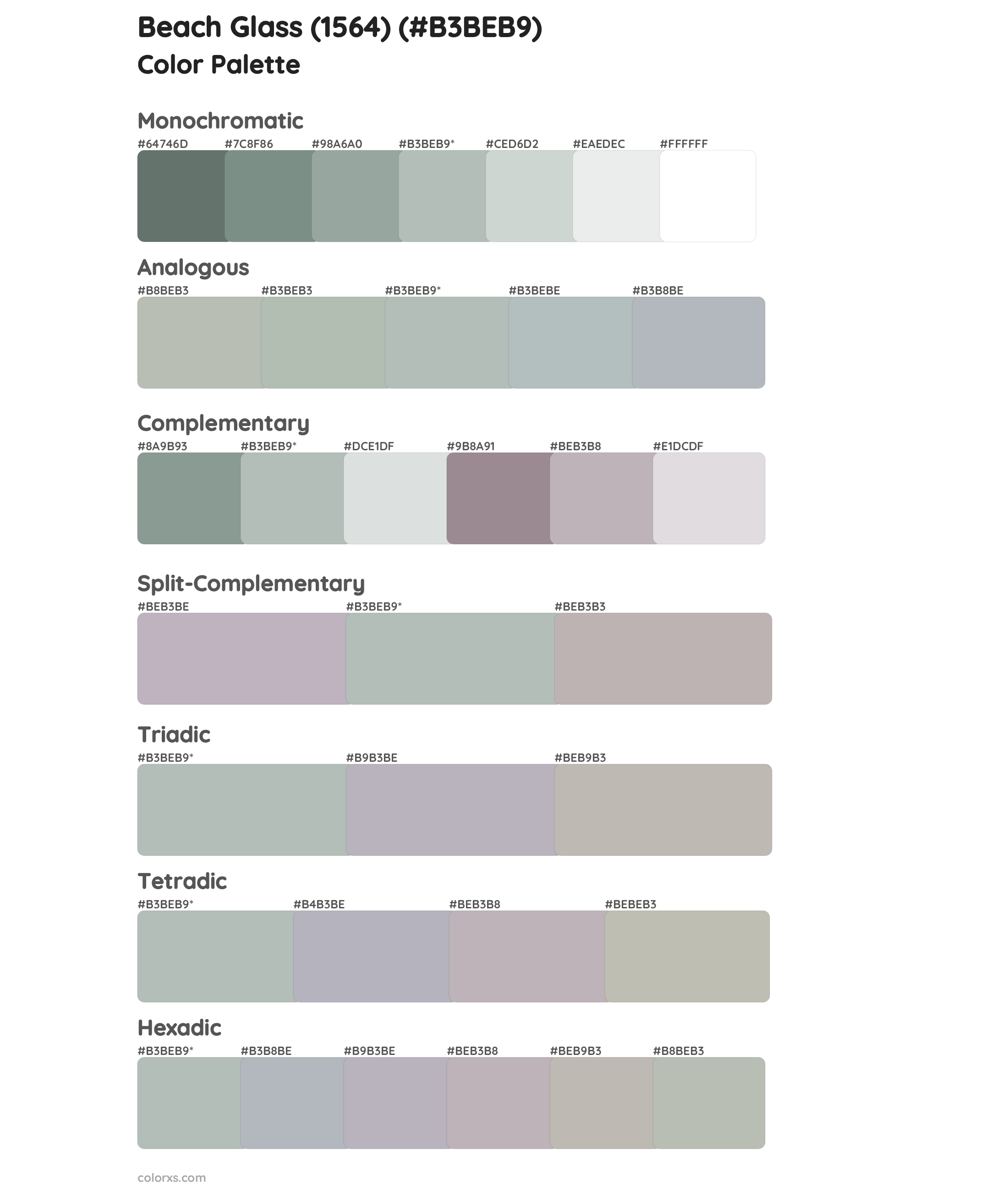 Beach Glass (1564) Color Scheme Palettes