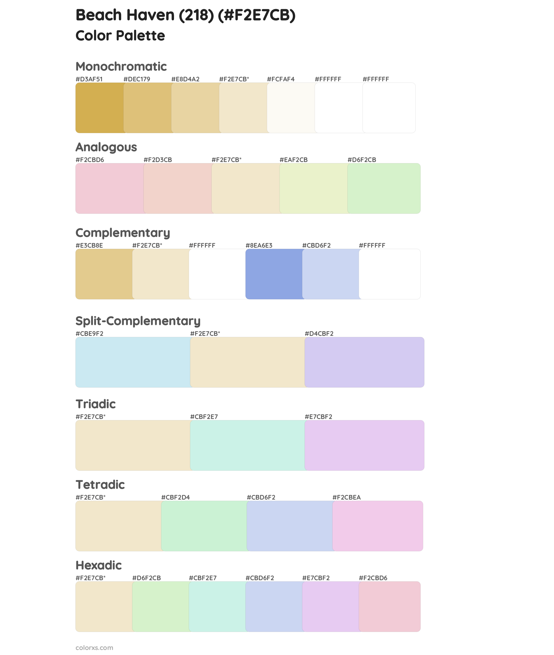 Beach Haven (218) Color Scheme Palettes