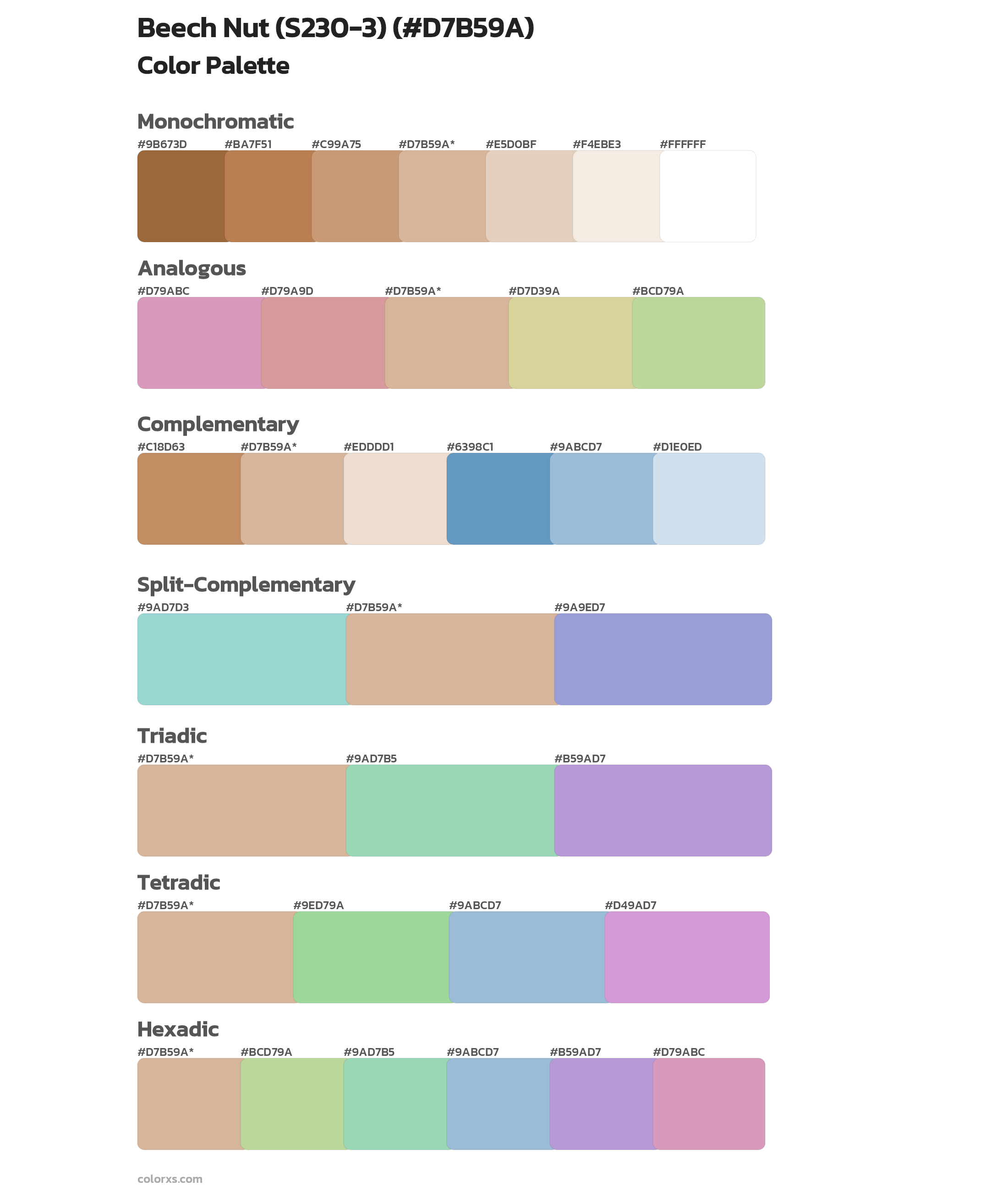 Beech Nut (S230-3) Color Scheme Palettes