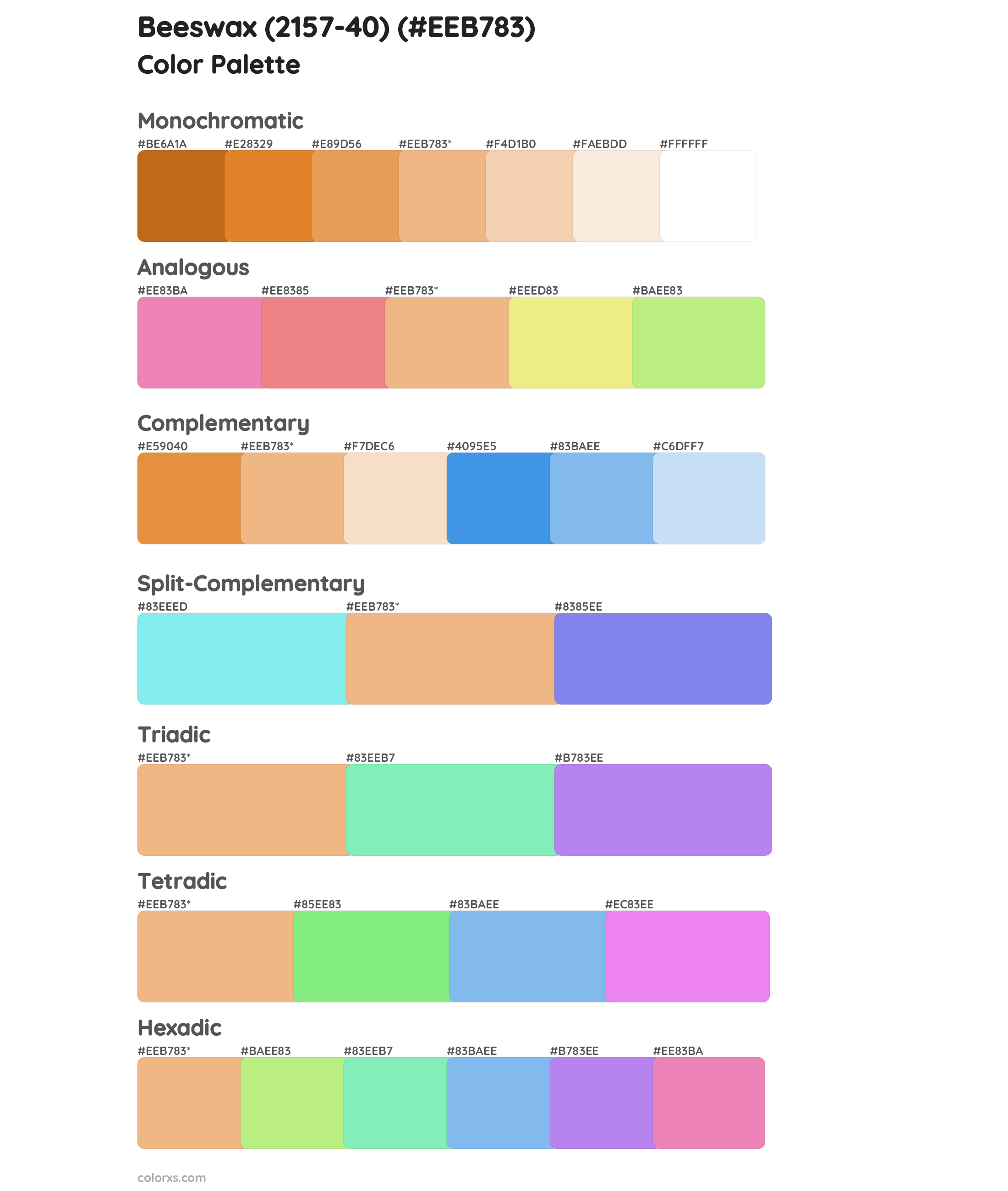 Beeswax (2157-40) Color Scheme Palettes