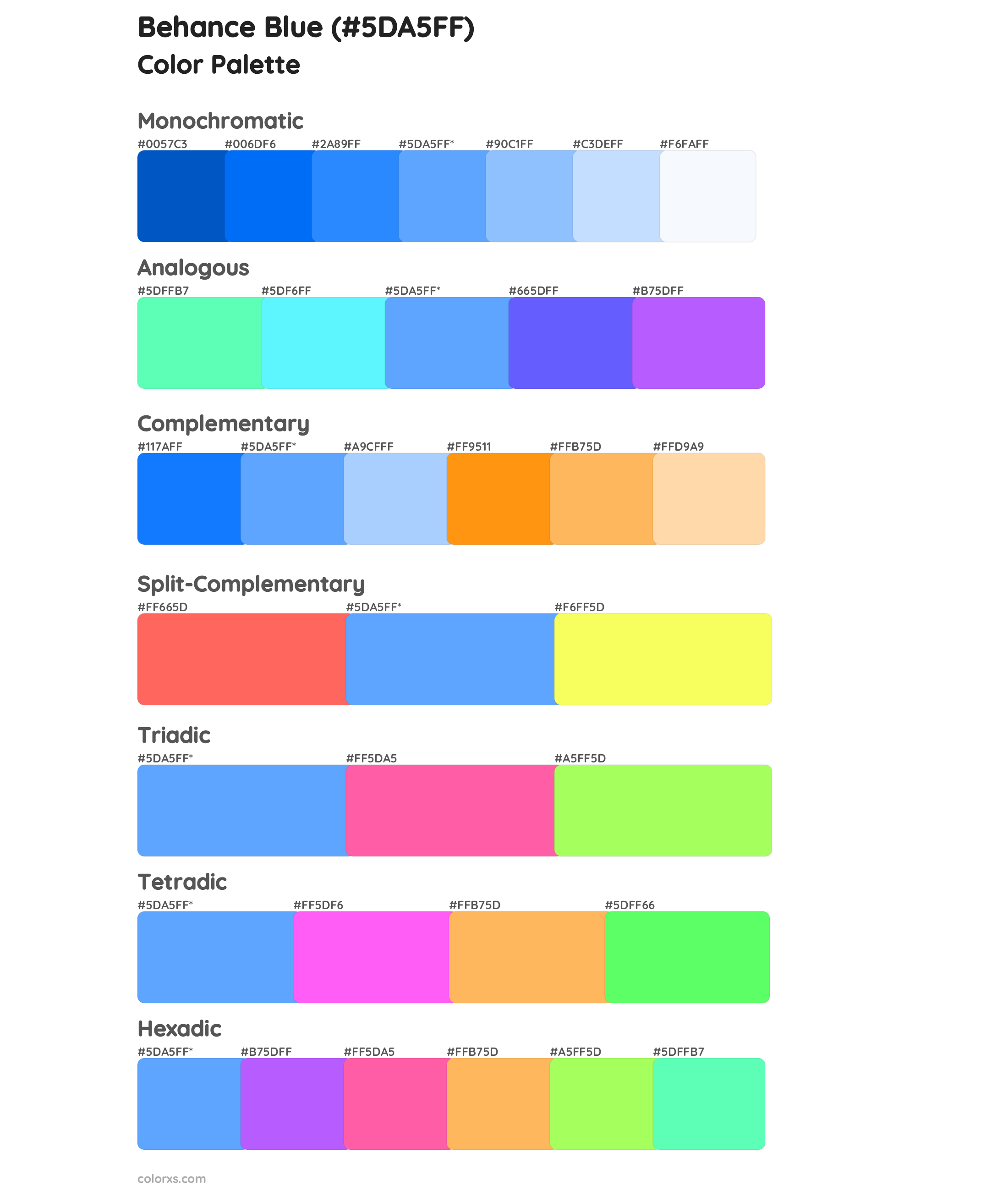 Behance Blue Color Scheme Palettes