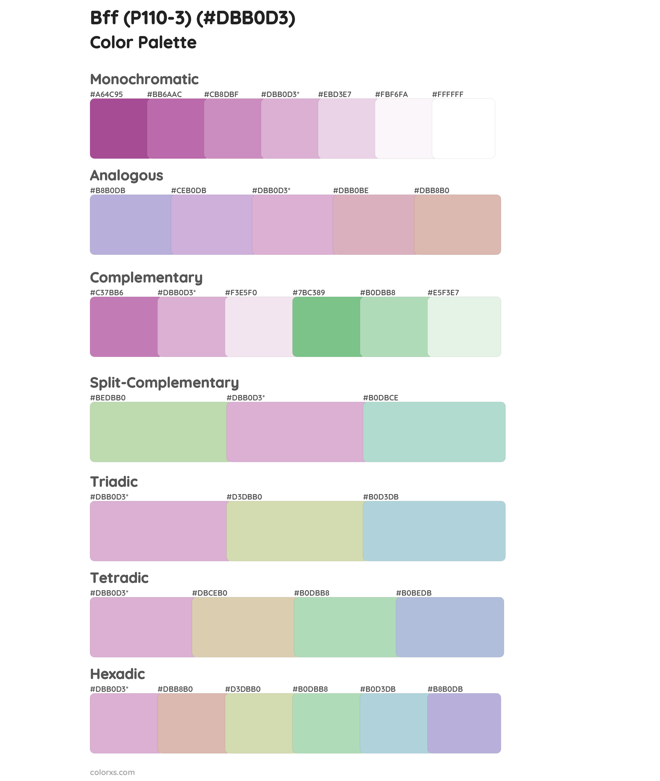 Bff (P110-3) Color Scheme Palettes