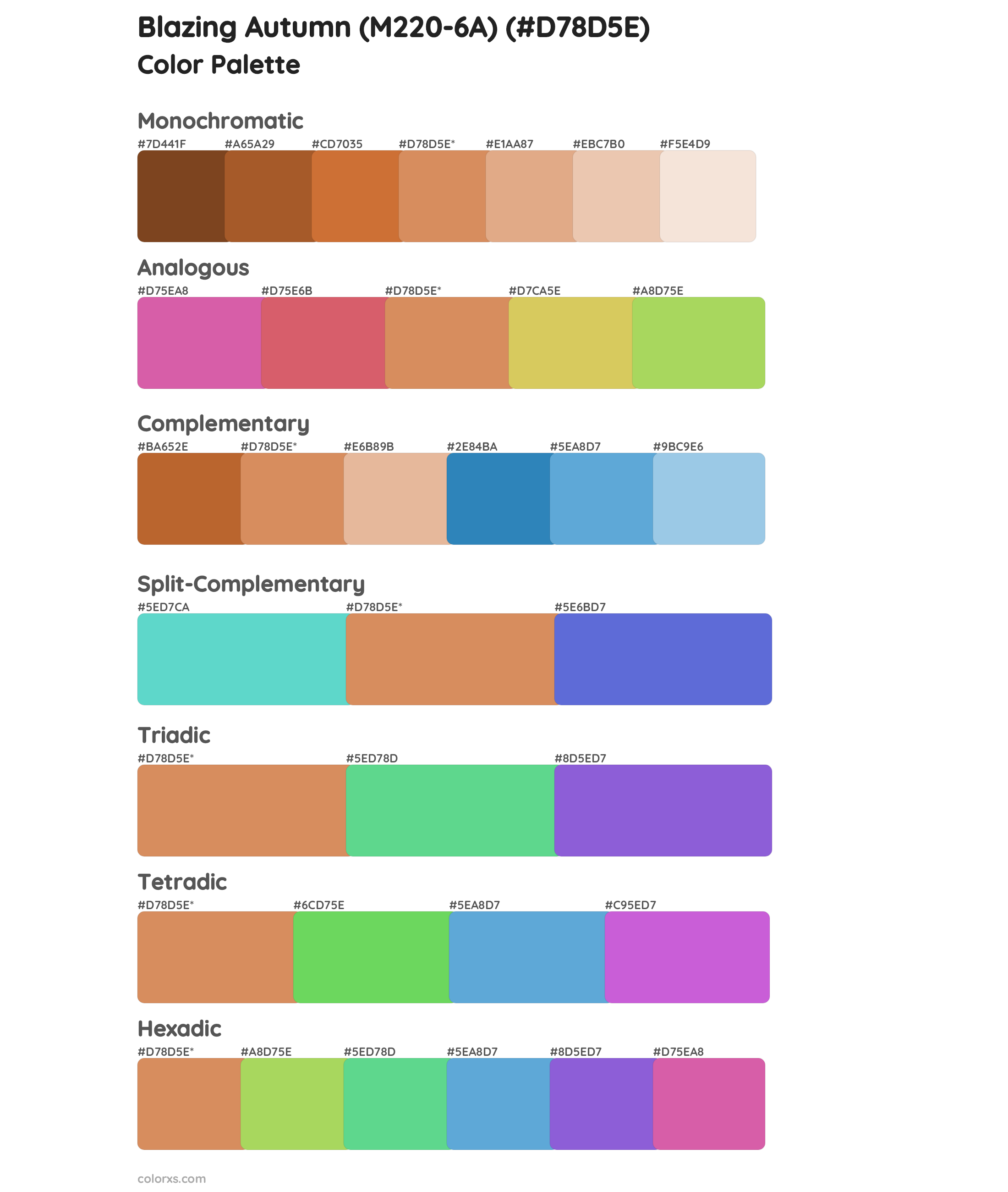 Blazing Autumn (M220-6A) Color Scheme Palettes