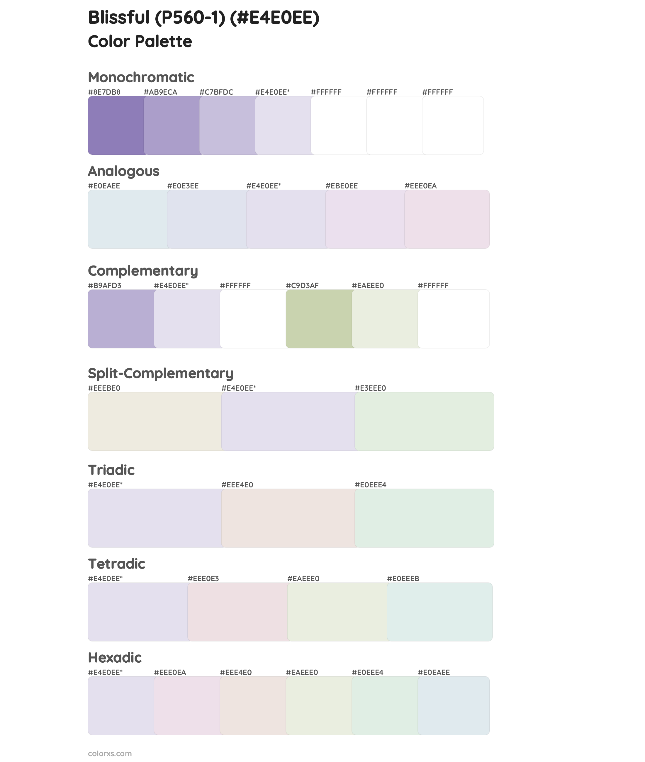 Blissful (P560-1) Color Scheme Palettes