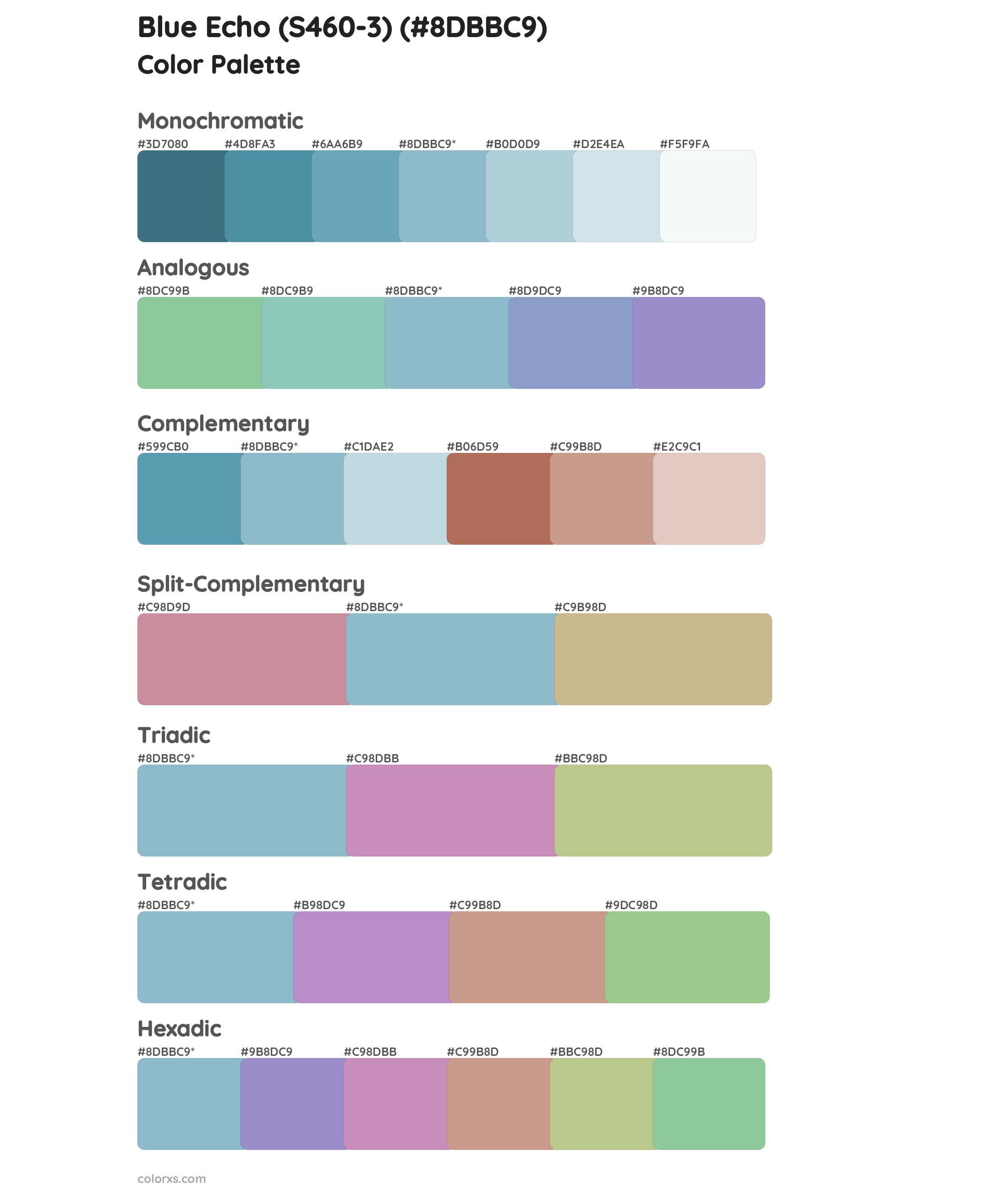 Blue Echo (S460-3) Color Scheme Palettes