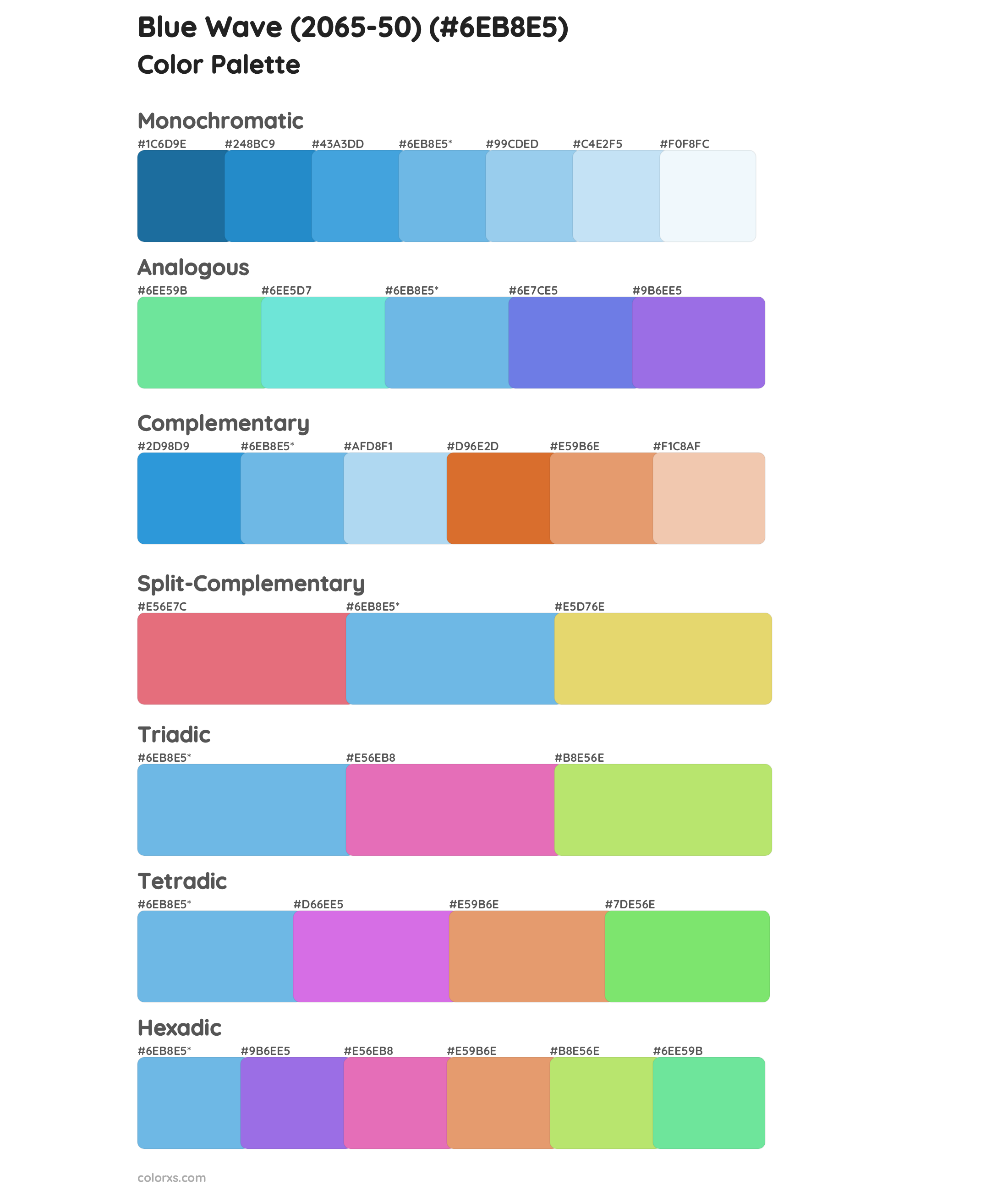 Blue Wave (2065-50) Color Scheme Palettes