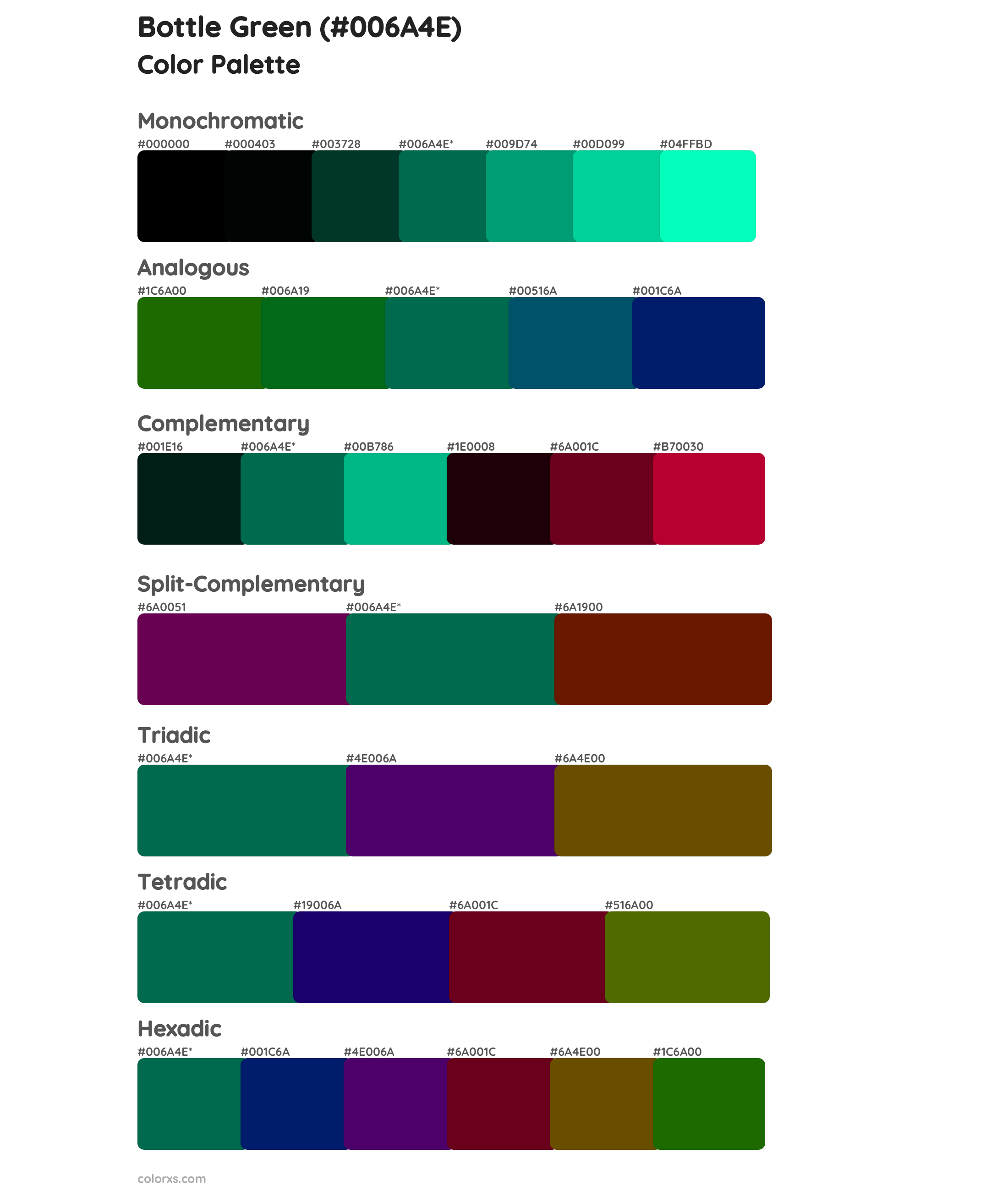 Bottle Green color palettes and color scheme combinations 