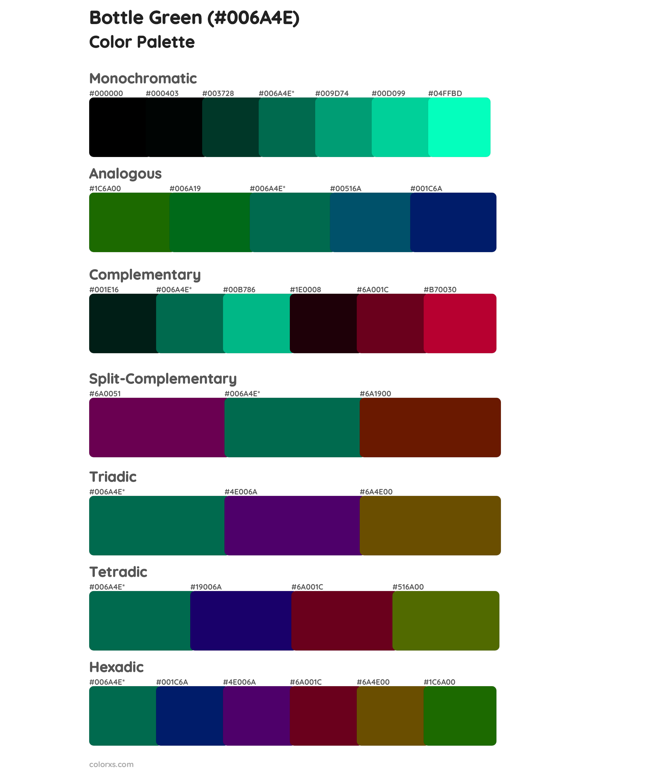 Bottle Green Color Palettes And Color Scheme Combinations Colorxs