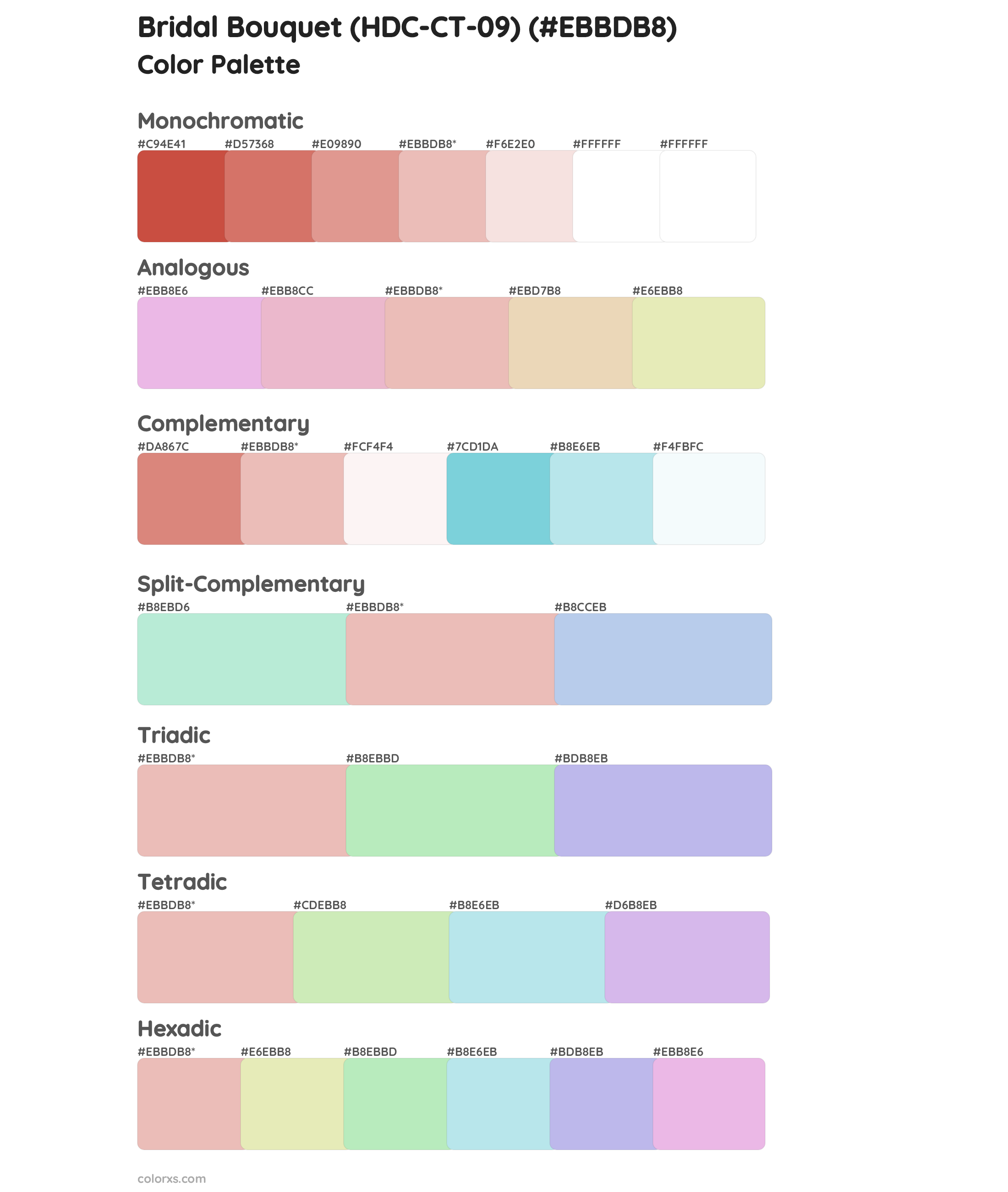 Bridal Bouquet (HDC-CT-09) Color Scheme Palettes