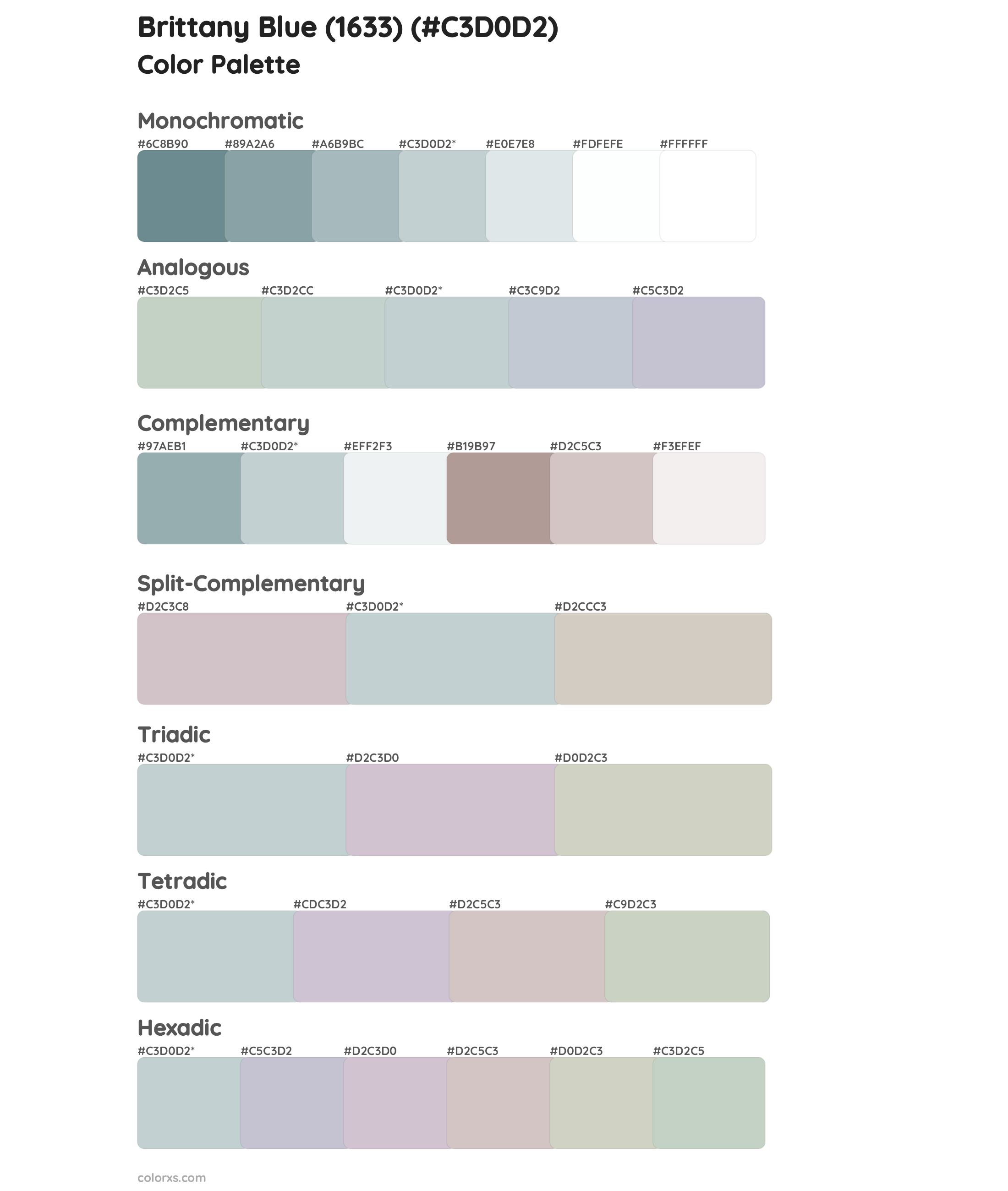 Brittany Blue (1633) Color Scheme Palettes