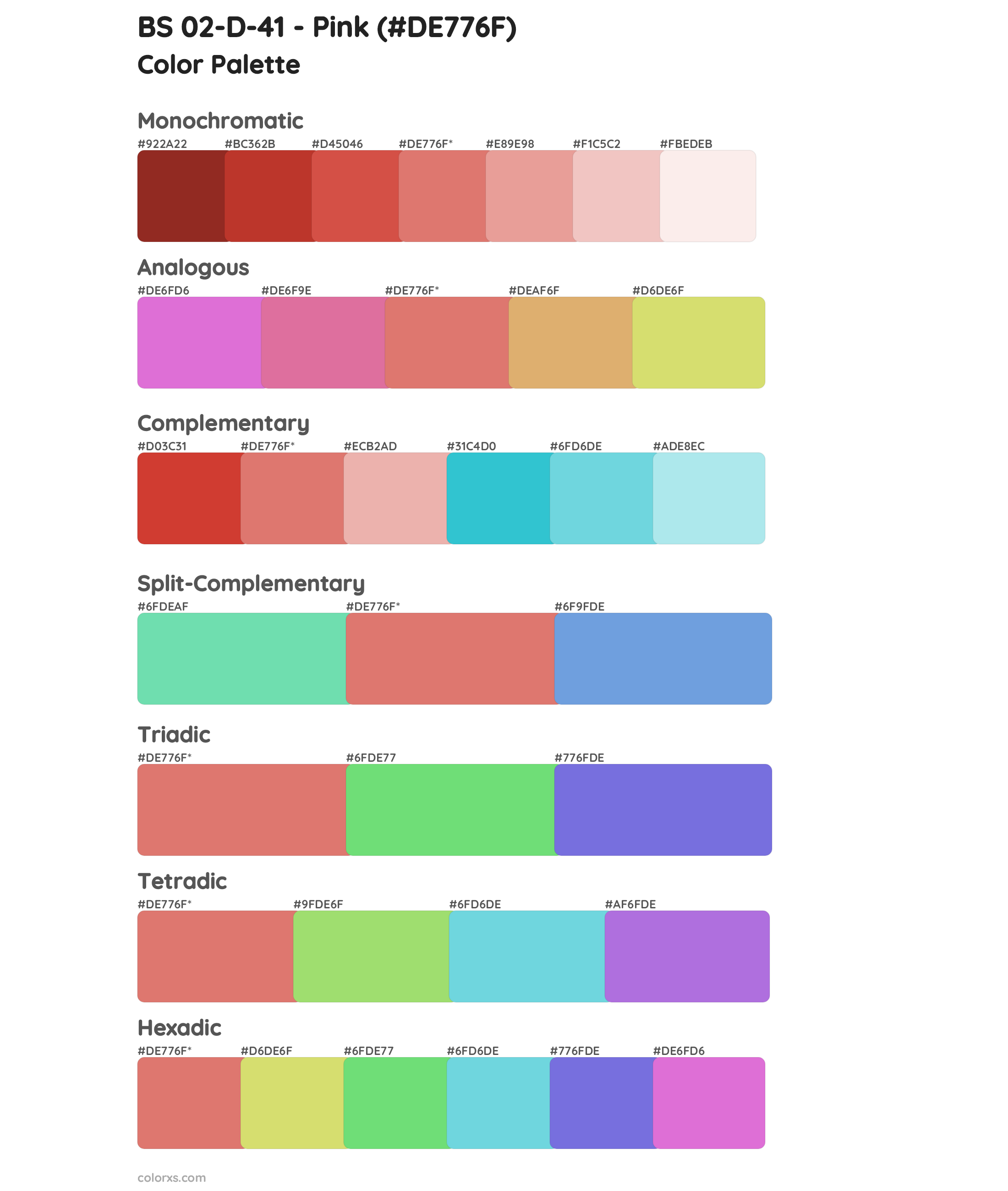 BS 02-D-41 - Pink Color Scheme Palettes